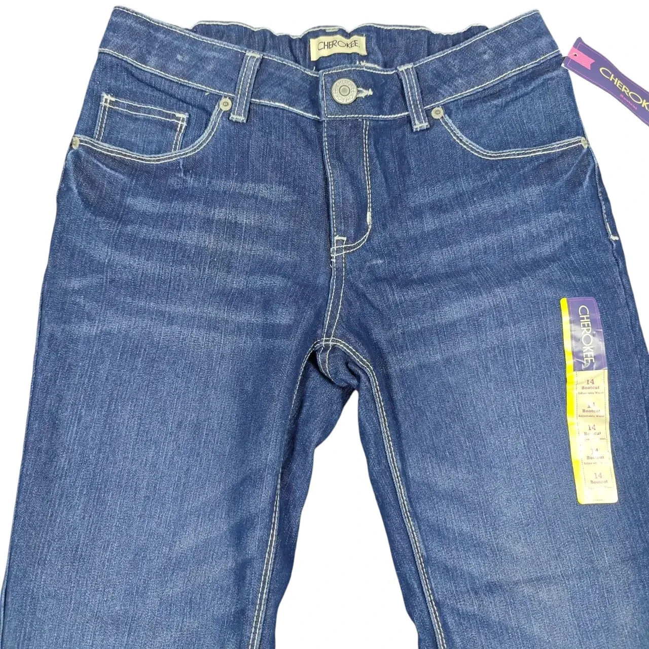 Cherokee Girls Size 14 Low Rise Bootcut Jeans NWT Adjustable Waist thumbnail 3