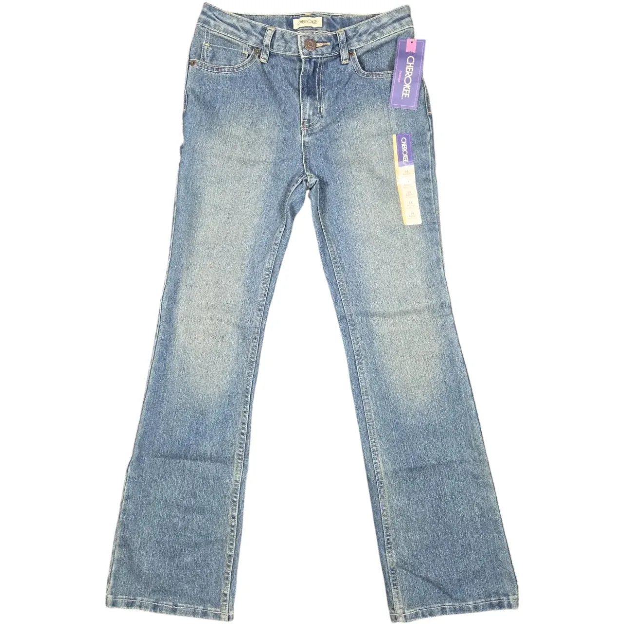 Cherokee Girls Size 14 Bootcut Jeans Adjustable Waist Stretch Denim NWT