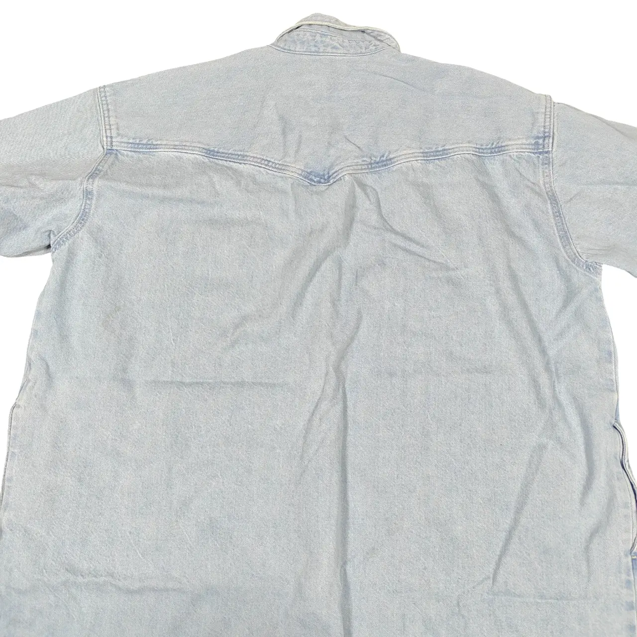 Levi's Women's Elowen Western Pearl Snap Denim Shirt Dress Light Wash XL thumbnail 4