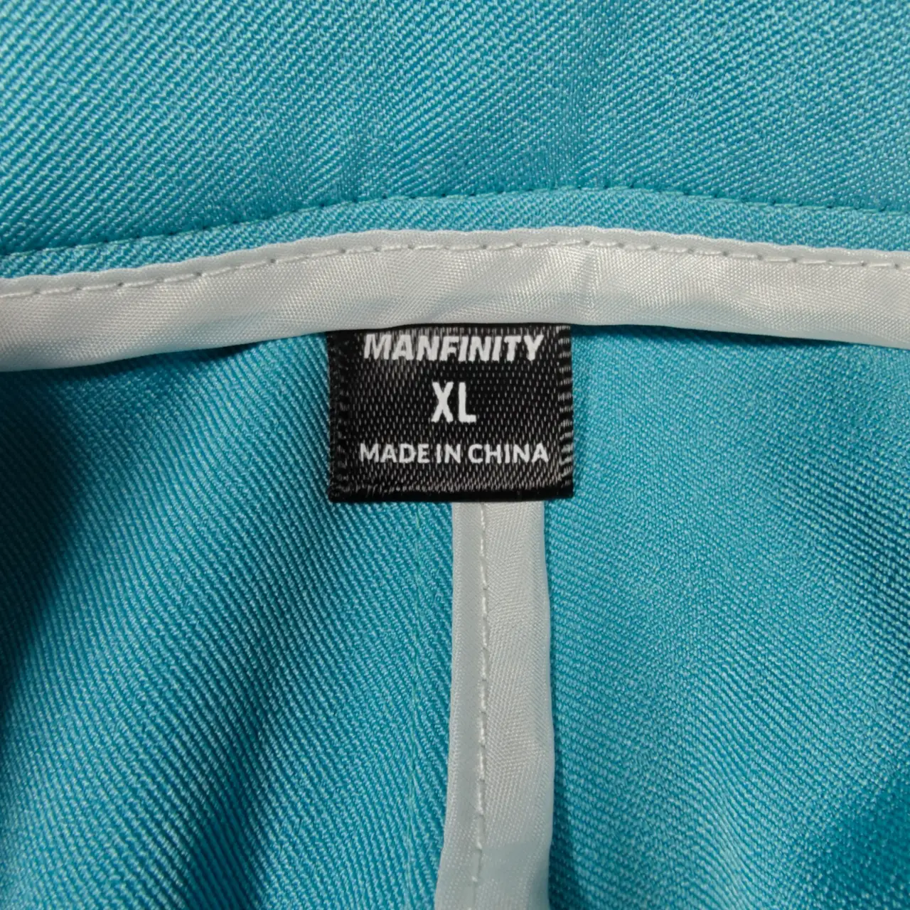 Manfinity Men's 2-Piece Slim Suit Set Blazer & Pants Turquoise Aqua Size XL thumbnail 6