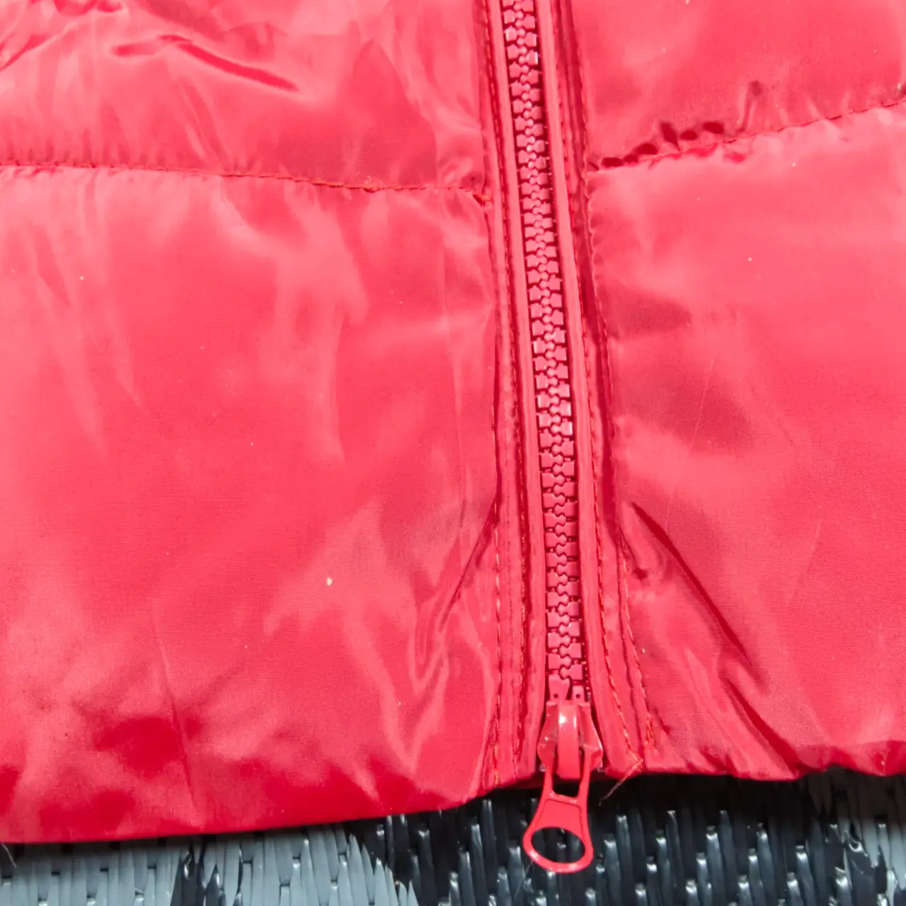 Women's Red Longline Hooded Puffer Coat Full Zip Quilted Jacket thumbnail 6