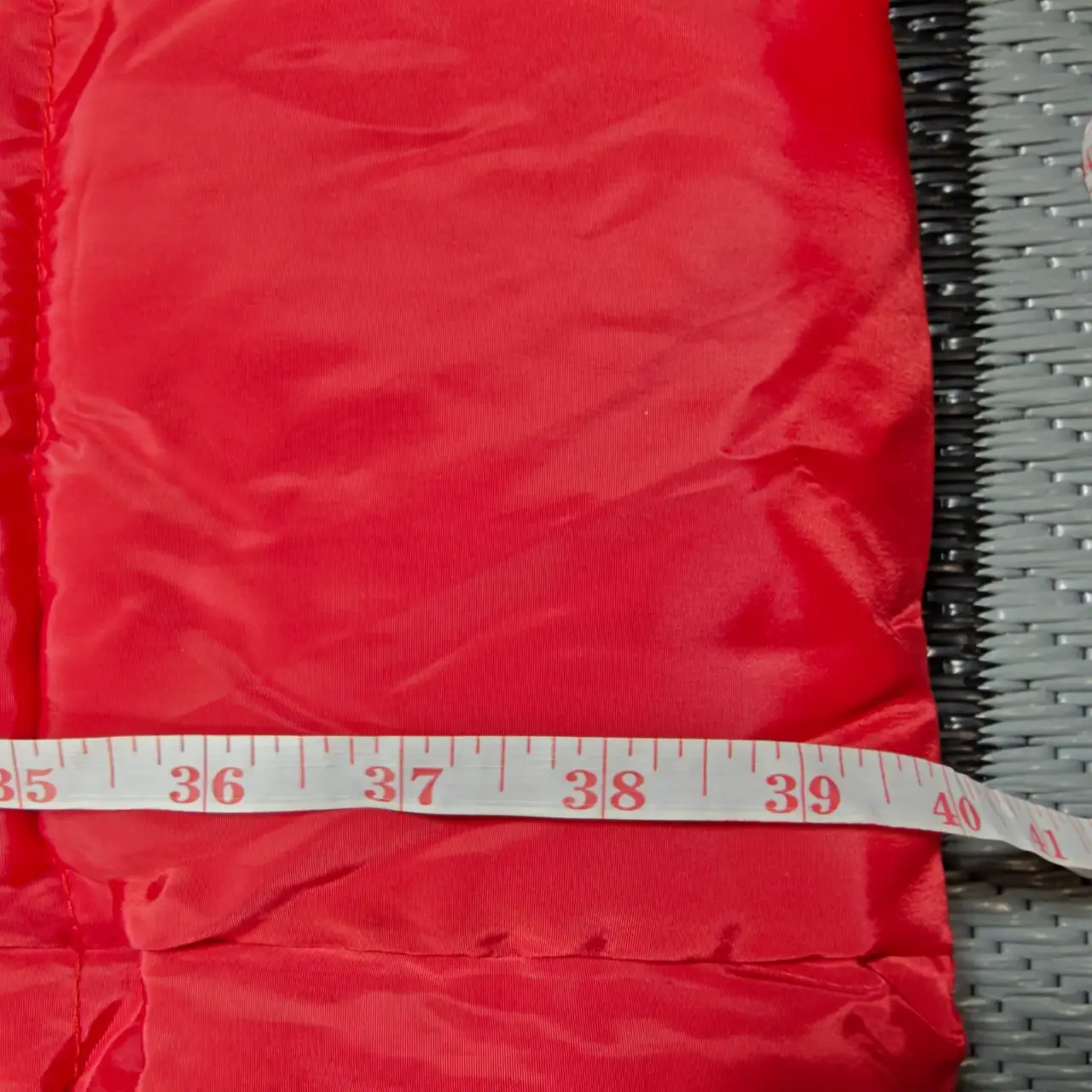 Women's Red Longline Hooded Puffer Coat Full Zip Quilted Jacket thumbnail 8