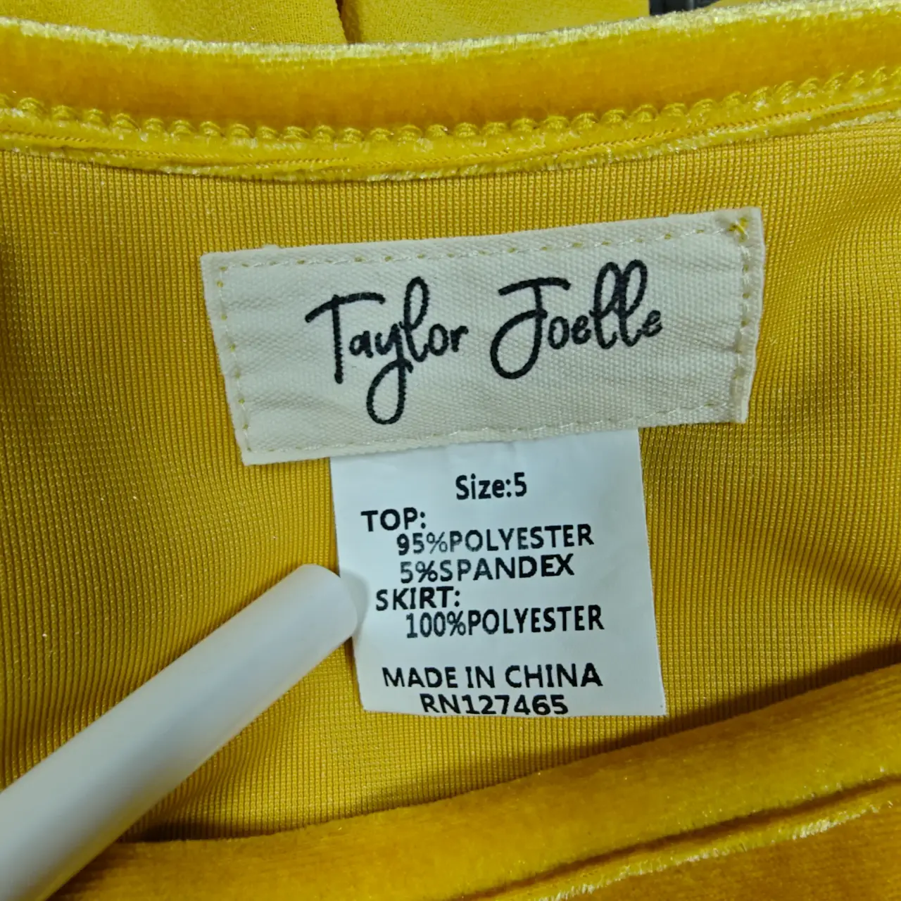 Taylor Joelle Girls Belle Princess Dress Yellow Velvet Bodice Size 5T thumbnail 4