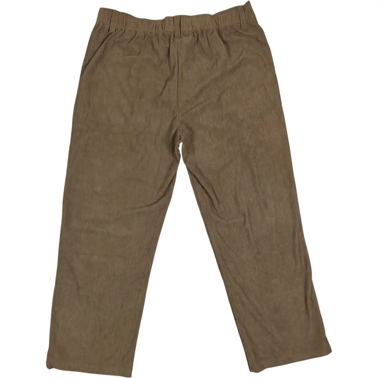 Halara Women's XL Brown Ribbed Corduroy Pleated Casual Pants NWT thumbnail 2