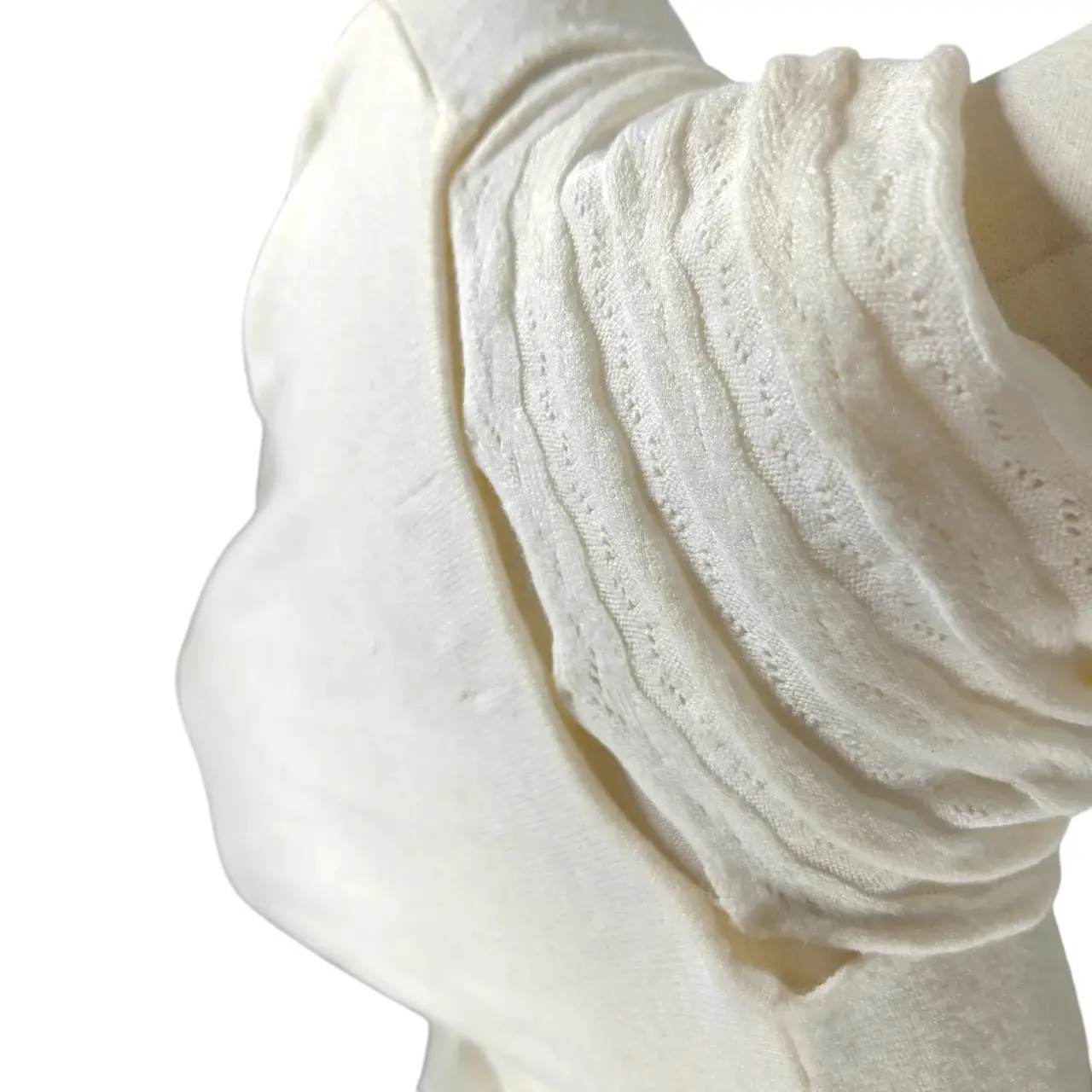 JM Collection Women's Cream Scarf Neck Knit Sweater Size M thumbnail 5