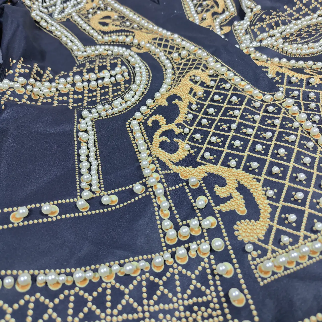 Bella Barnett Dole Pearl Beaded Blazer Dress Black Gold Baroque Women's Size 4XL thumbnail 5