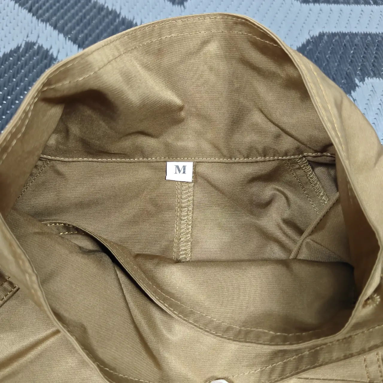 Women's Cropped Double-Breasted Trench Jacket Khaki Beige Belted Size M thumbnail 9