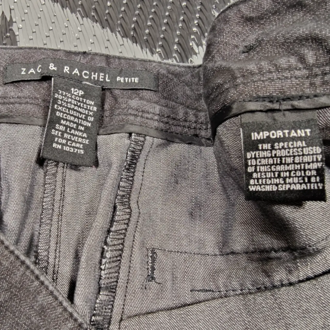 Zac & Rachel Petite Women's Gray Stretch Cropped Capri Pants Size 12P thumbnail 6