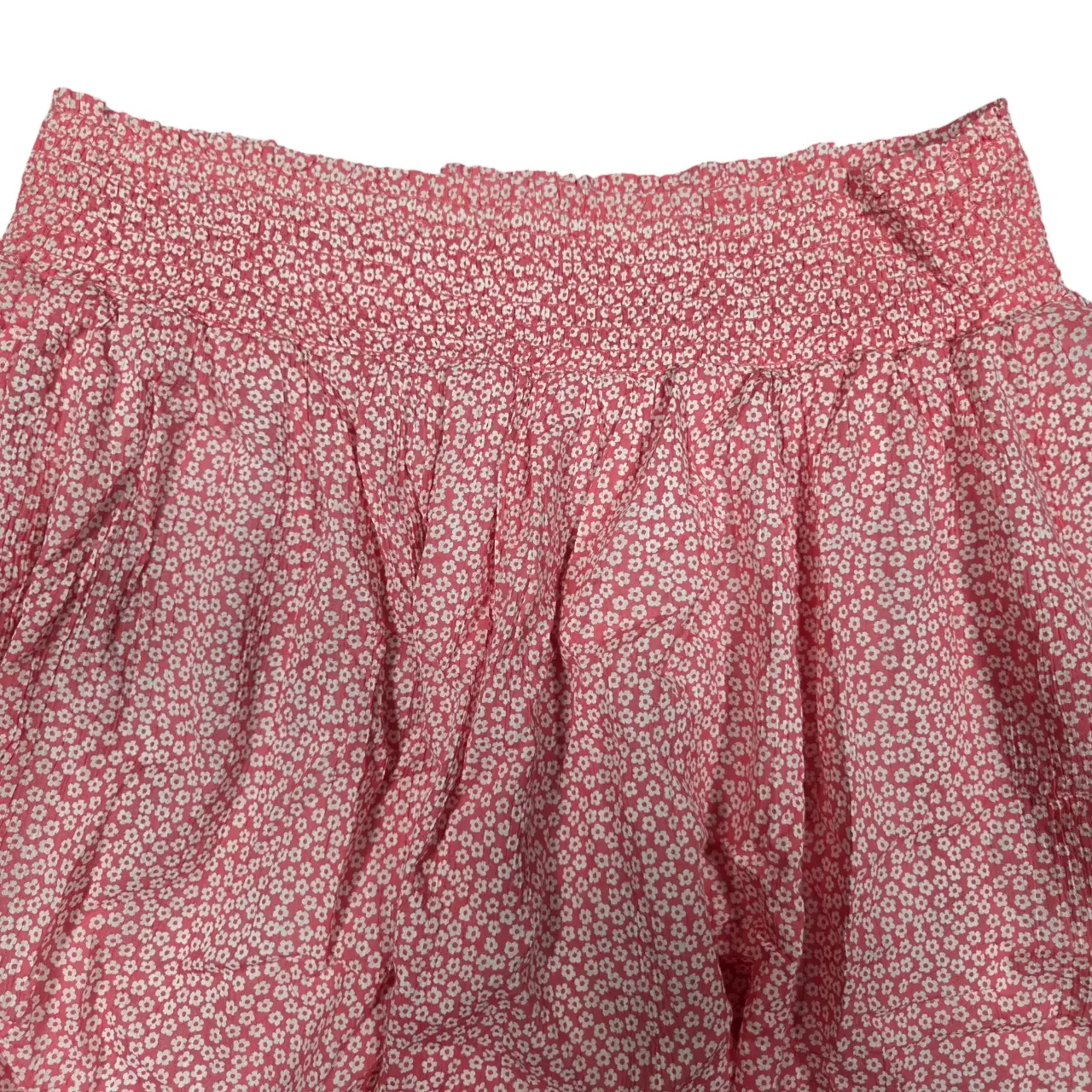 Old Navy Floral Smocked Waist Mini Skirt Pink Size M NWT thumbnail 2