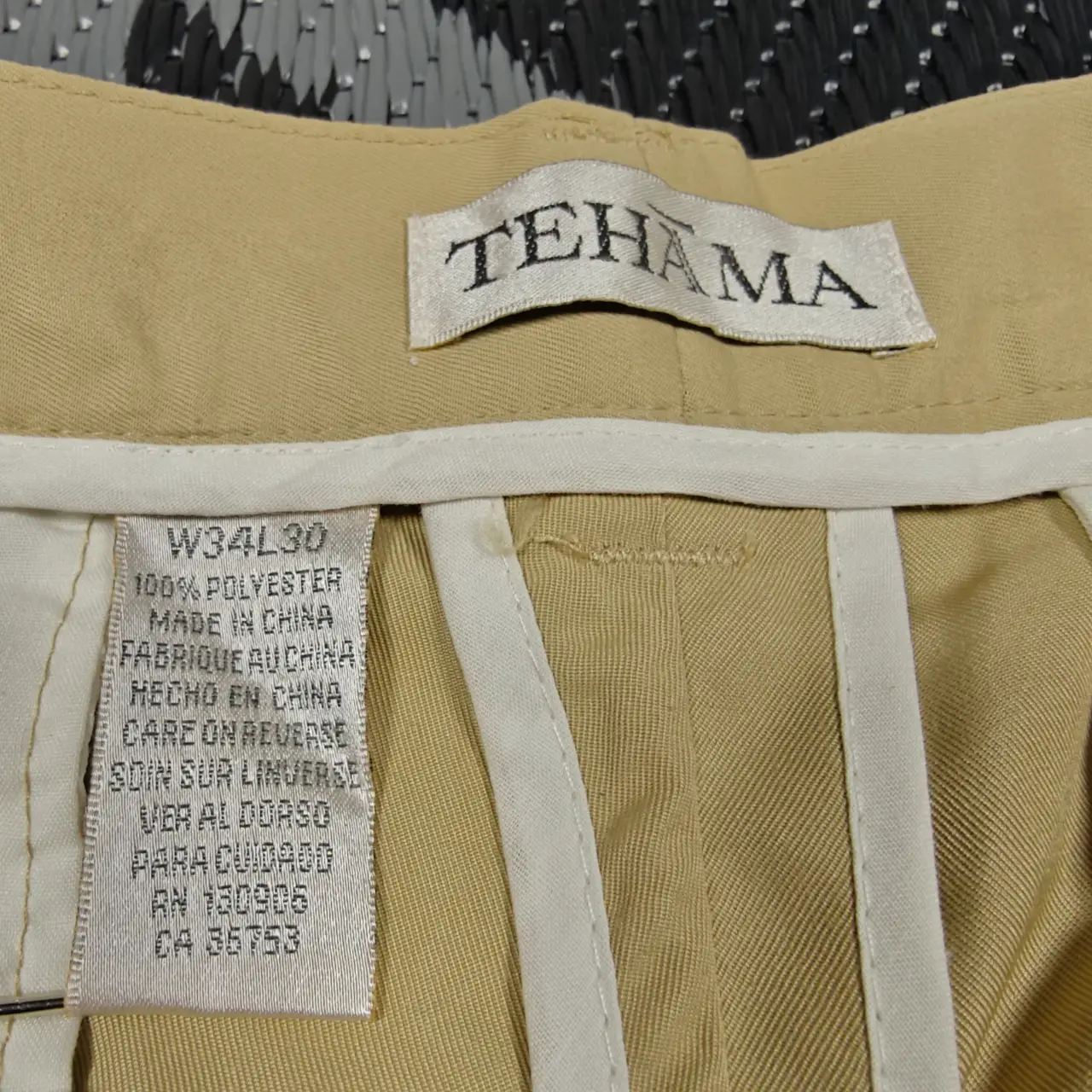 Tehama Men's Khaki Tan Golf Chino Pants W34 L30 Flat Front thumbnail 6