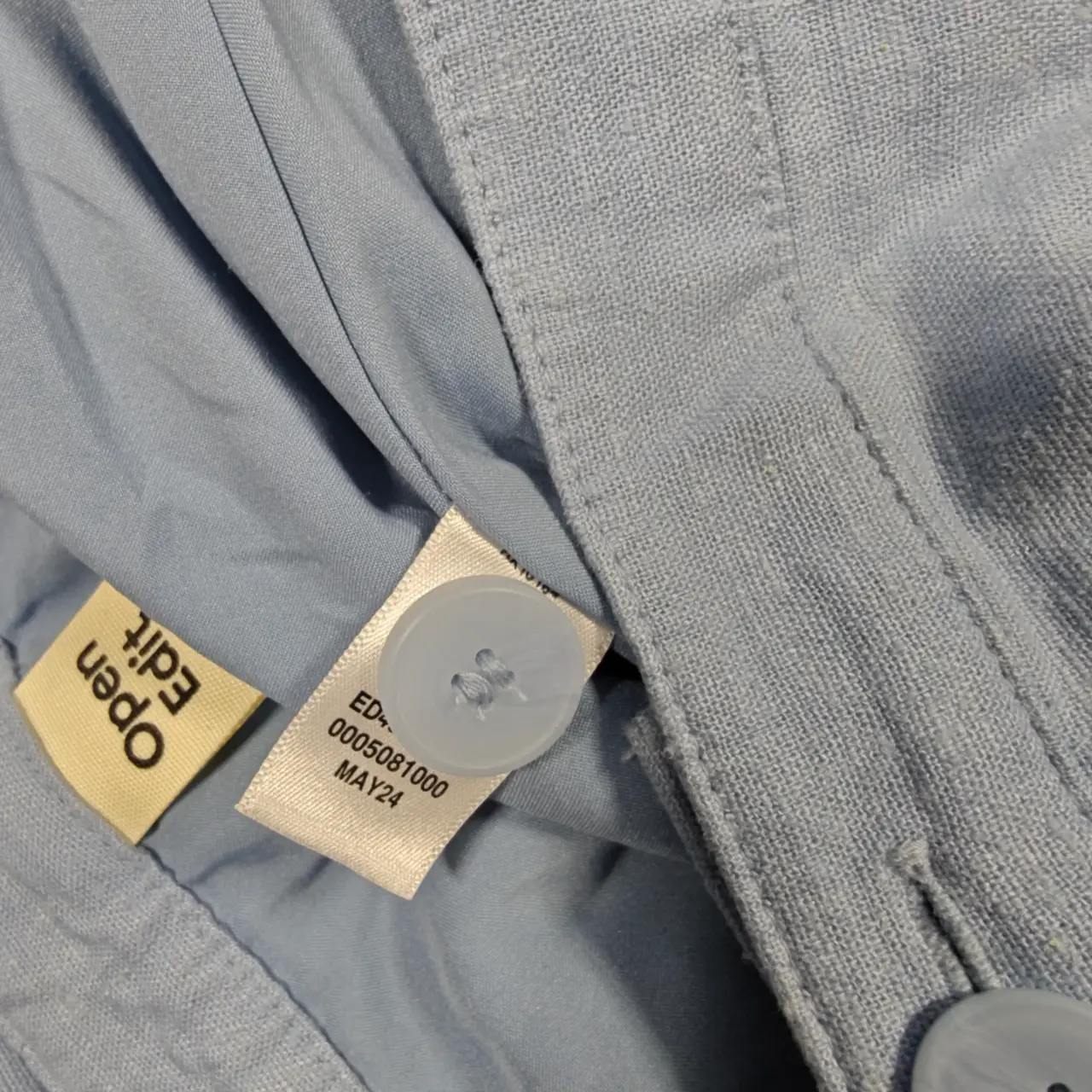 Open Edit Women's Light Blue Linen Blend Pleated Tailored Shorts Size 16 thumbnail 8
