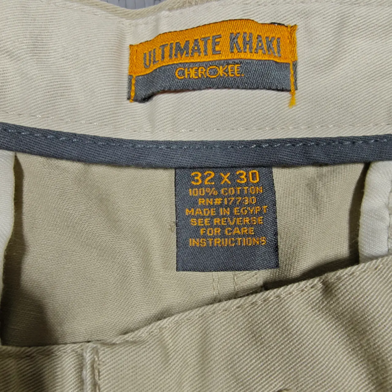 Cherokee Ultimate Khaki Pleated Front Chino Pants Beige 32x30 NWT thumbnail 6