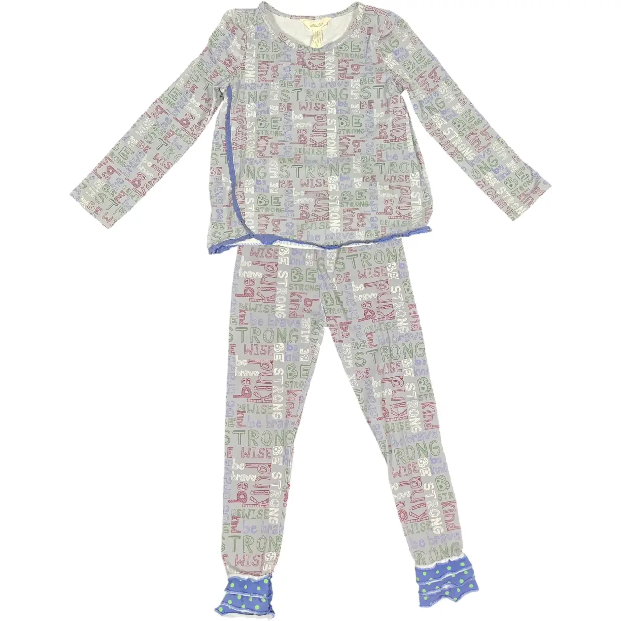 Matilda Jane Girls Size 6 Be Strong Pajama Lounge Set Ruffle Cuffs