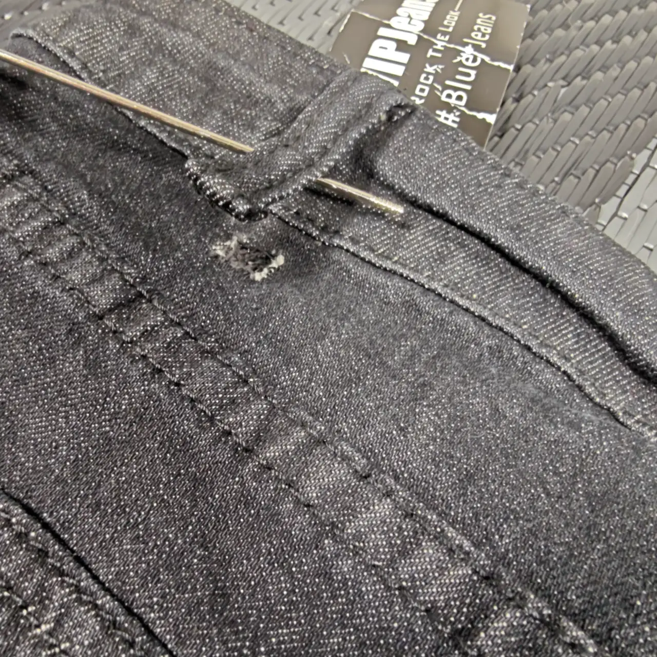 VIP Jeans Women's Size 19/20 Distressed Ripped Black Denim Jeans thumbnail 9