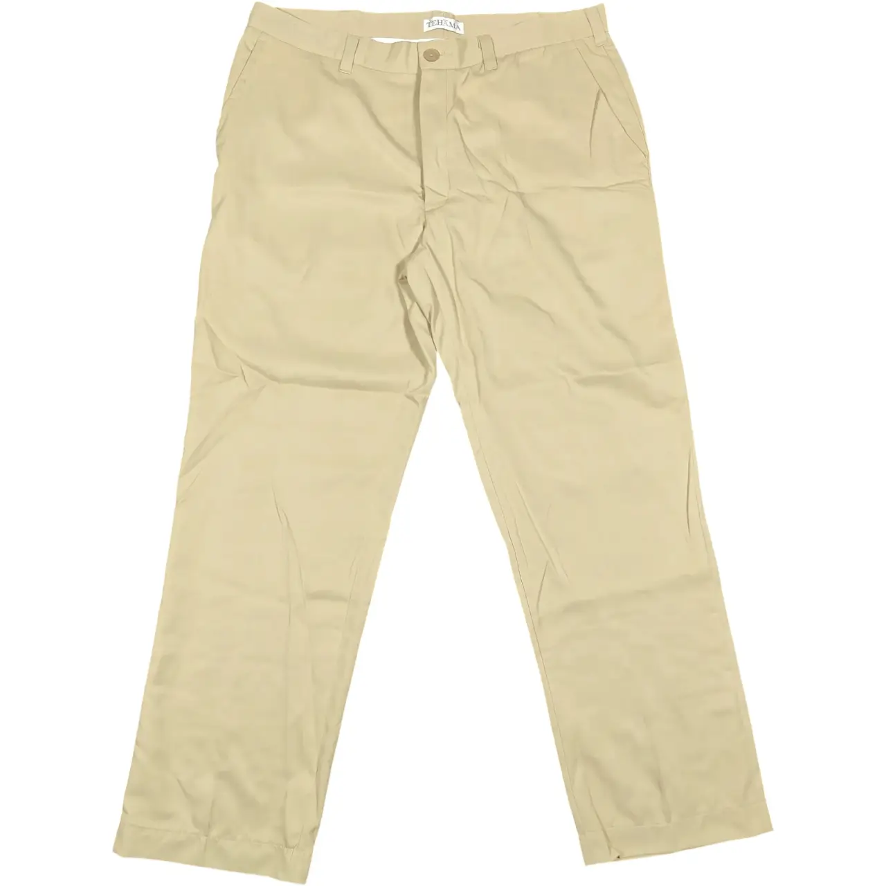 Tehama Men's Khaki Tan Golf Chino Pants W34 L30 Flat Front