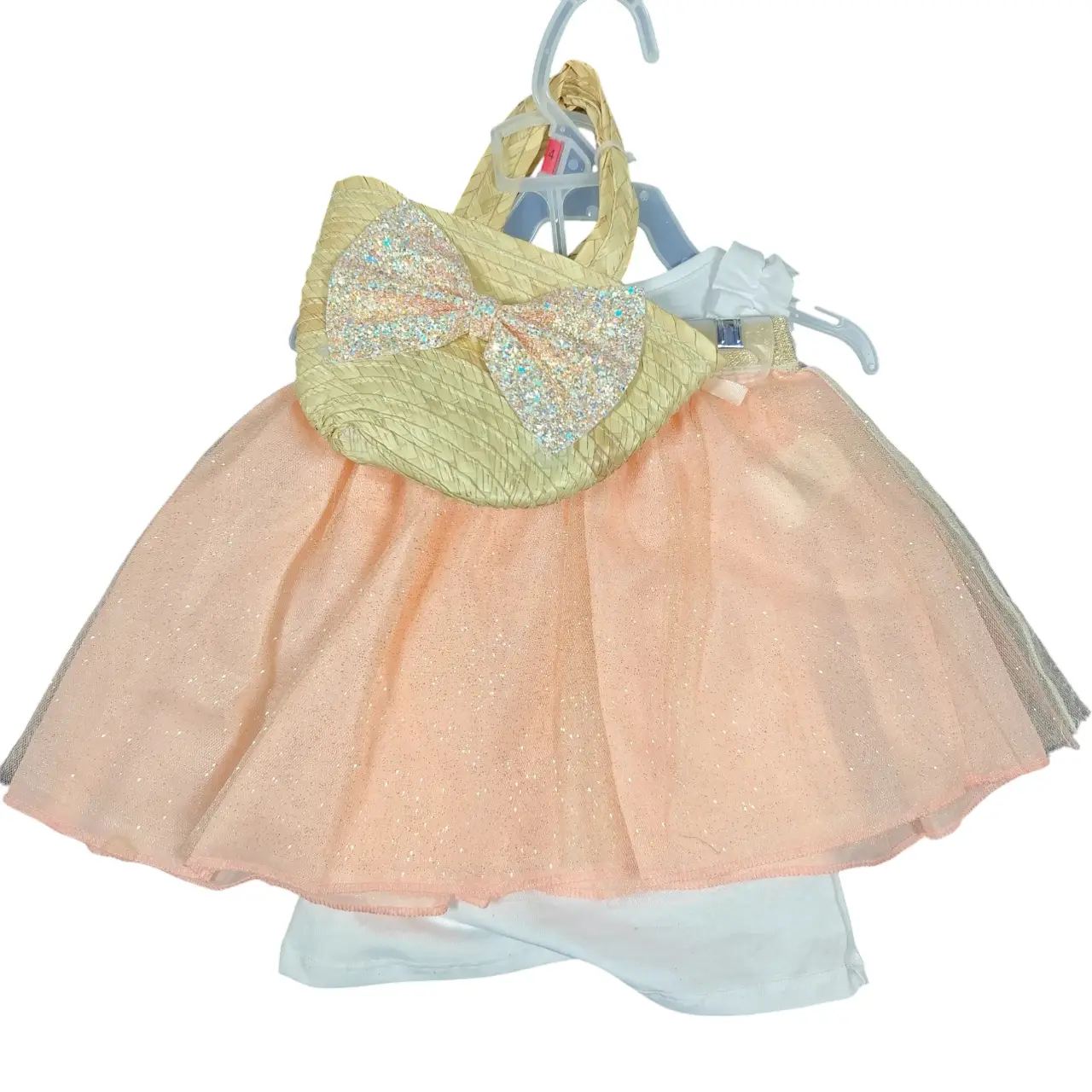 Refill Girls 3-Piece Outfit Set Butterfly Top Tulle Skirt & Straw Bag Size 4 thumbnail 4