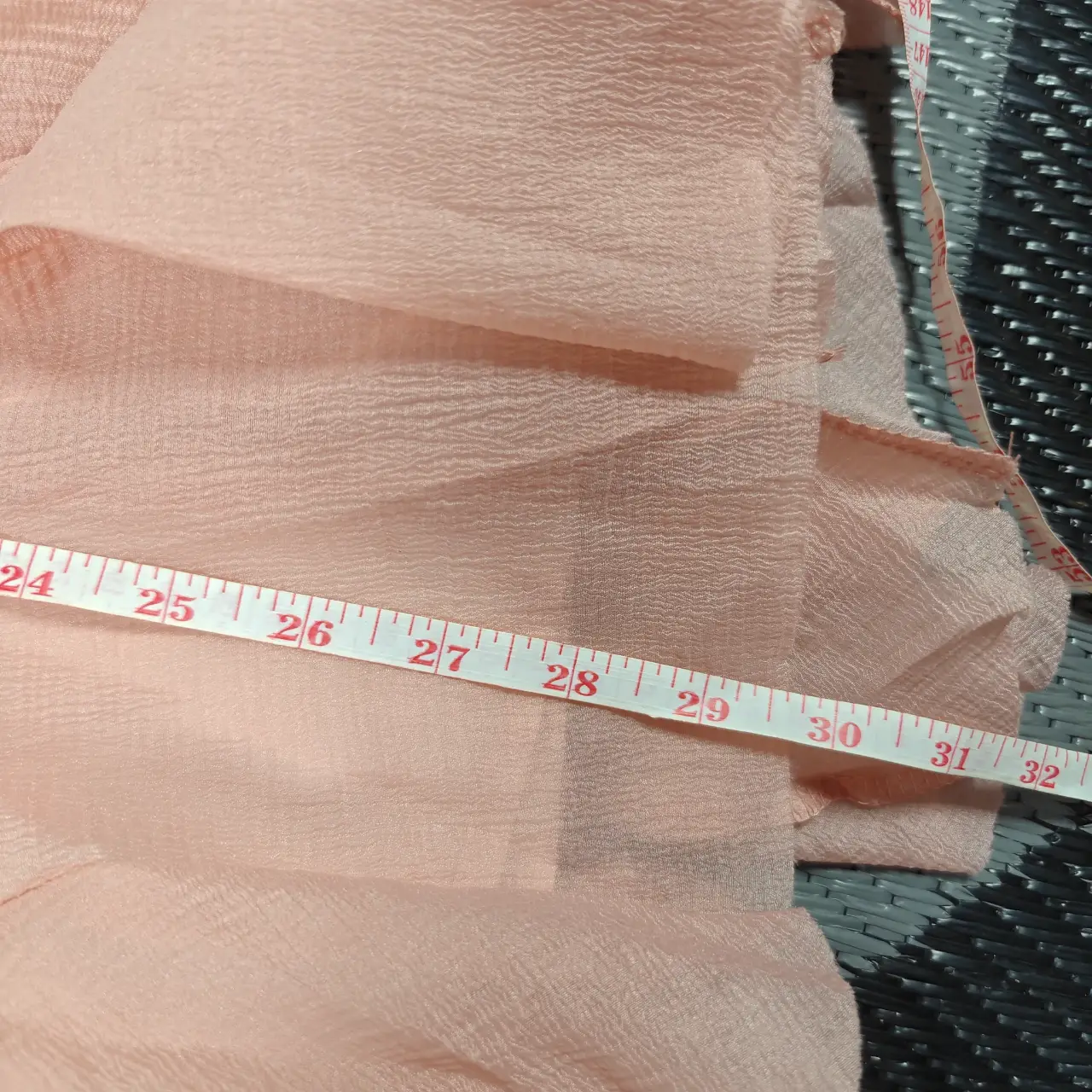Blush Pink Semi-Sheer Ruffle Flare Sleeve Mini Dress Size S thumbnail 6