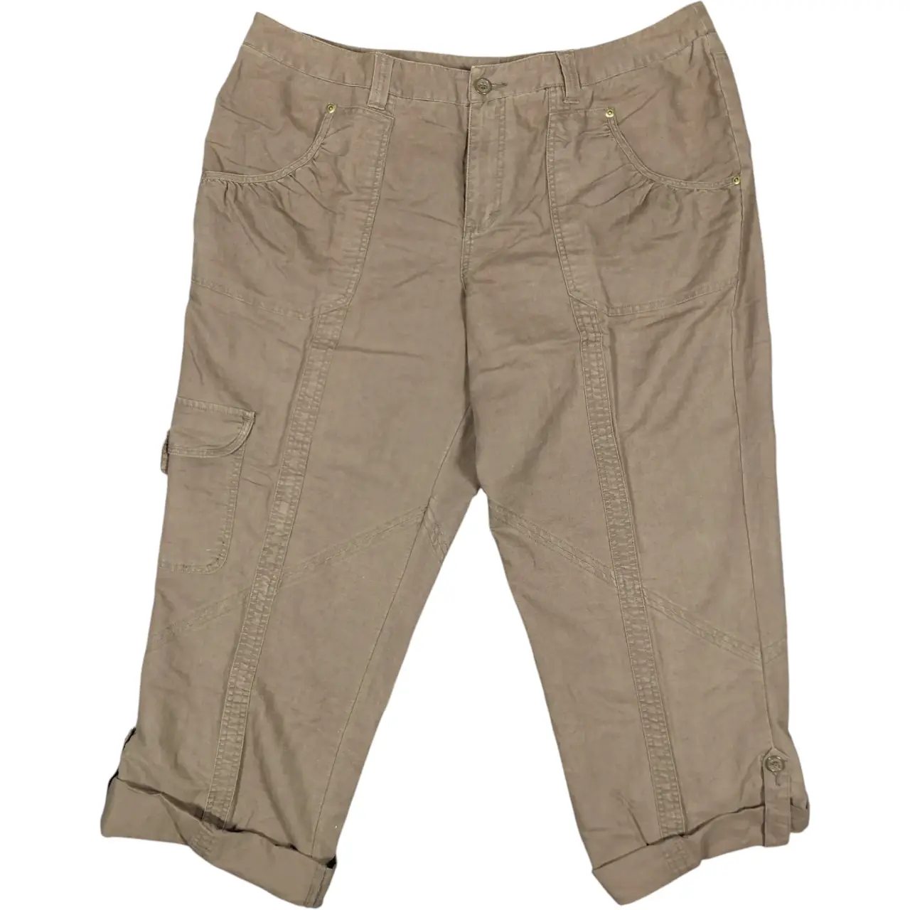 Lane Bryant Venezia Linen Blend Cargo Capri Pants Size 20 NWT