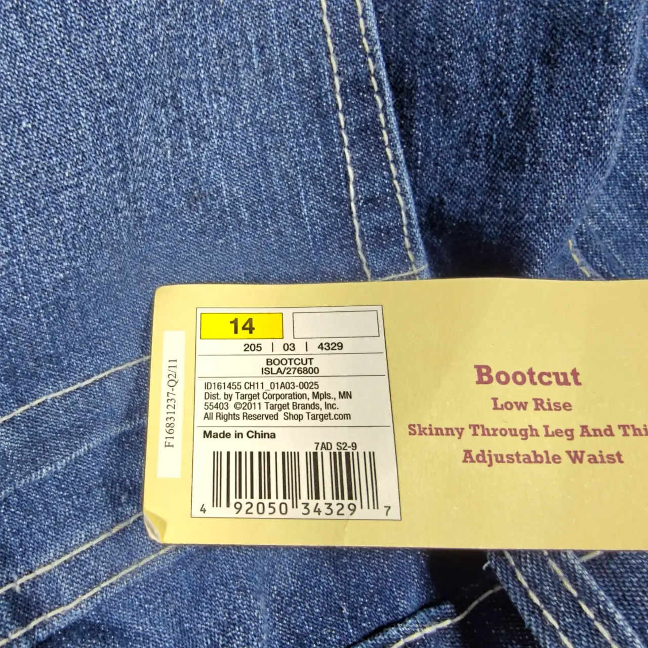 Cherokee Girls Size 14 Low Rise Bootcut Jeans NWT Adjustable Waist thumbnail 8