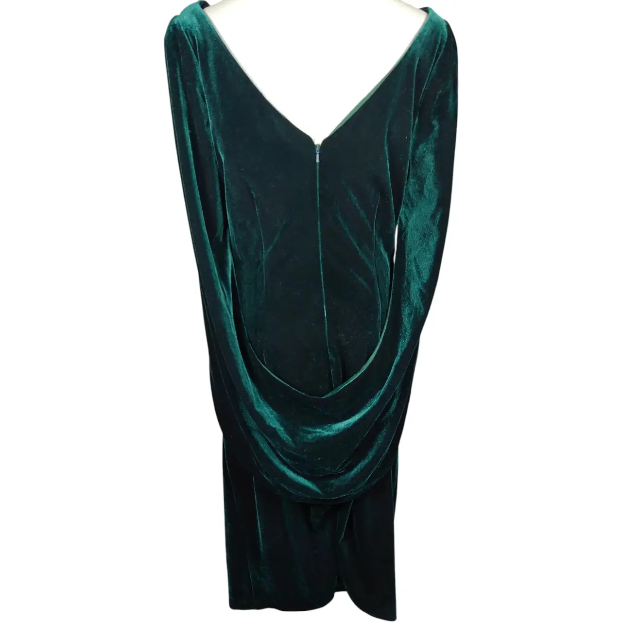 Betsy & Adam Women's Emerald Green Velvet Drape Back Sheath Dress Size 14 NWT thumbnail 4