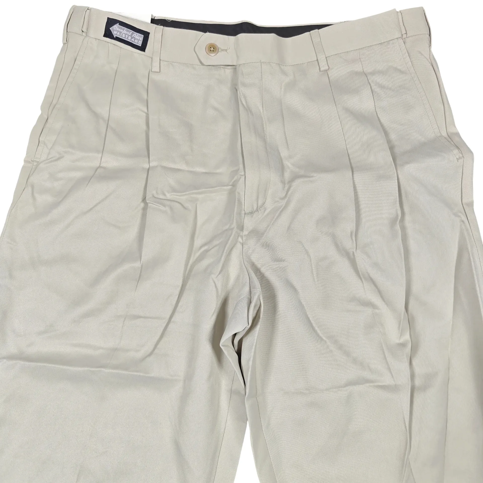 NWT Savane Men's Pleated Microfiber Dress Pants Stone 38x30 Comfort Waist thumbnail 2