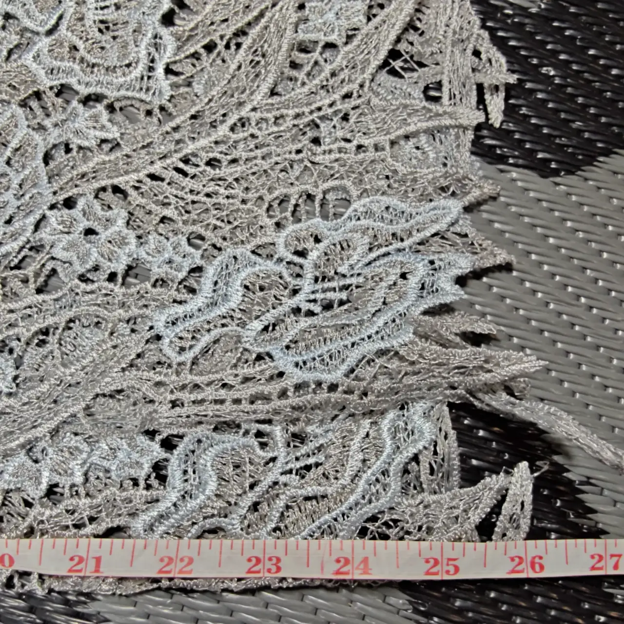 Women's High Rise Lace Patchwork Cutout Wide Leg Jeans Size M New thumbnail 10