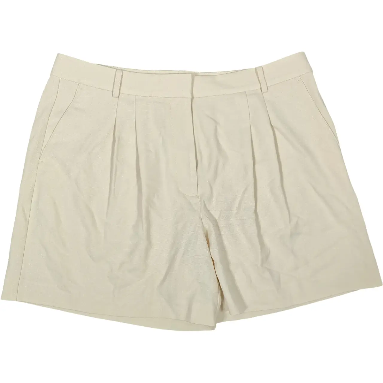 Nordstrom Women's Ivory Pleated Dress Trouser Shorts Size 14