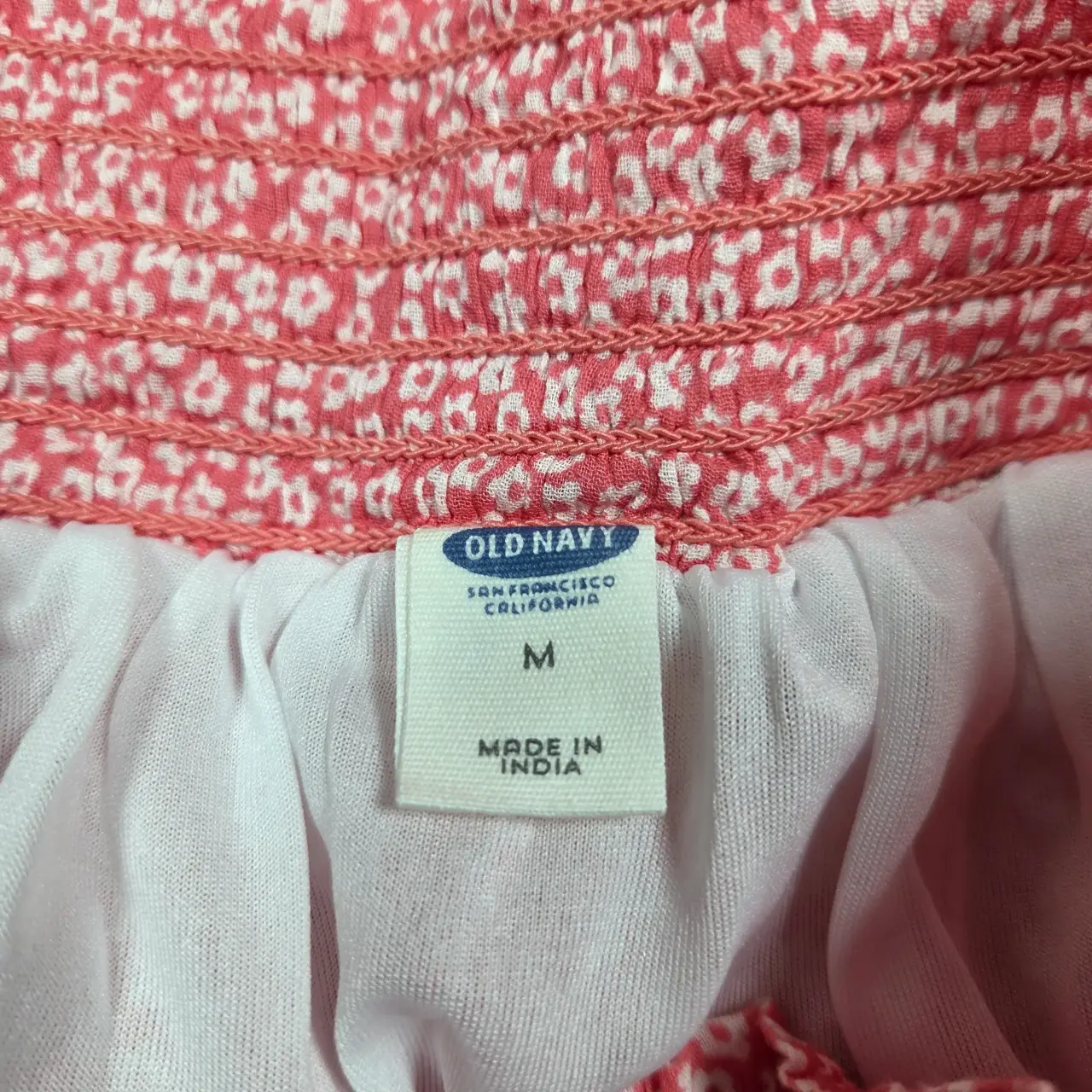 Old Navy Floral Smocked Waist Mini Skirt Pink Size M NWT thumbnail 5