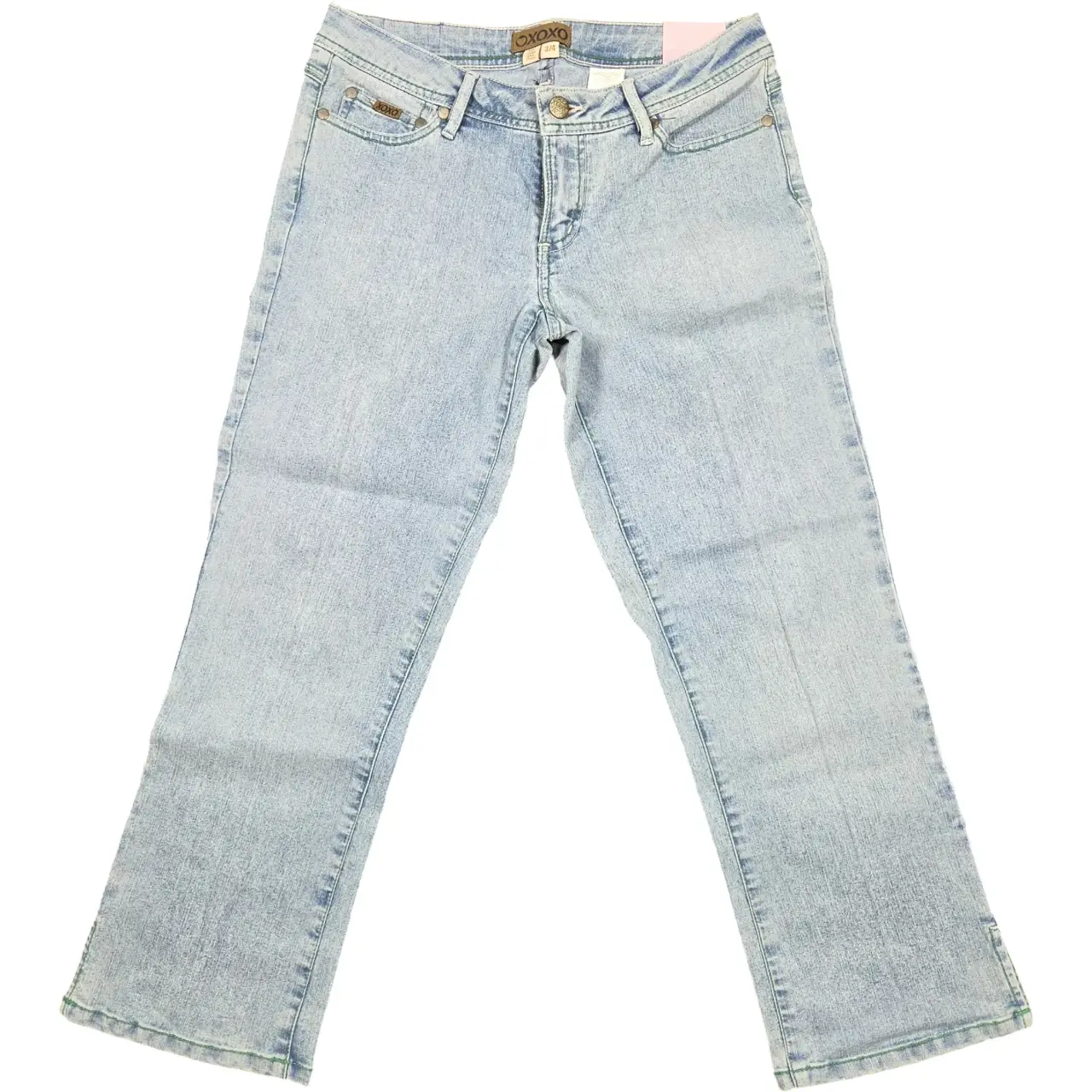 Vintage XOXO Y2K Light Wash Contrast Stitch Jeans Size 3/4