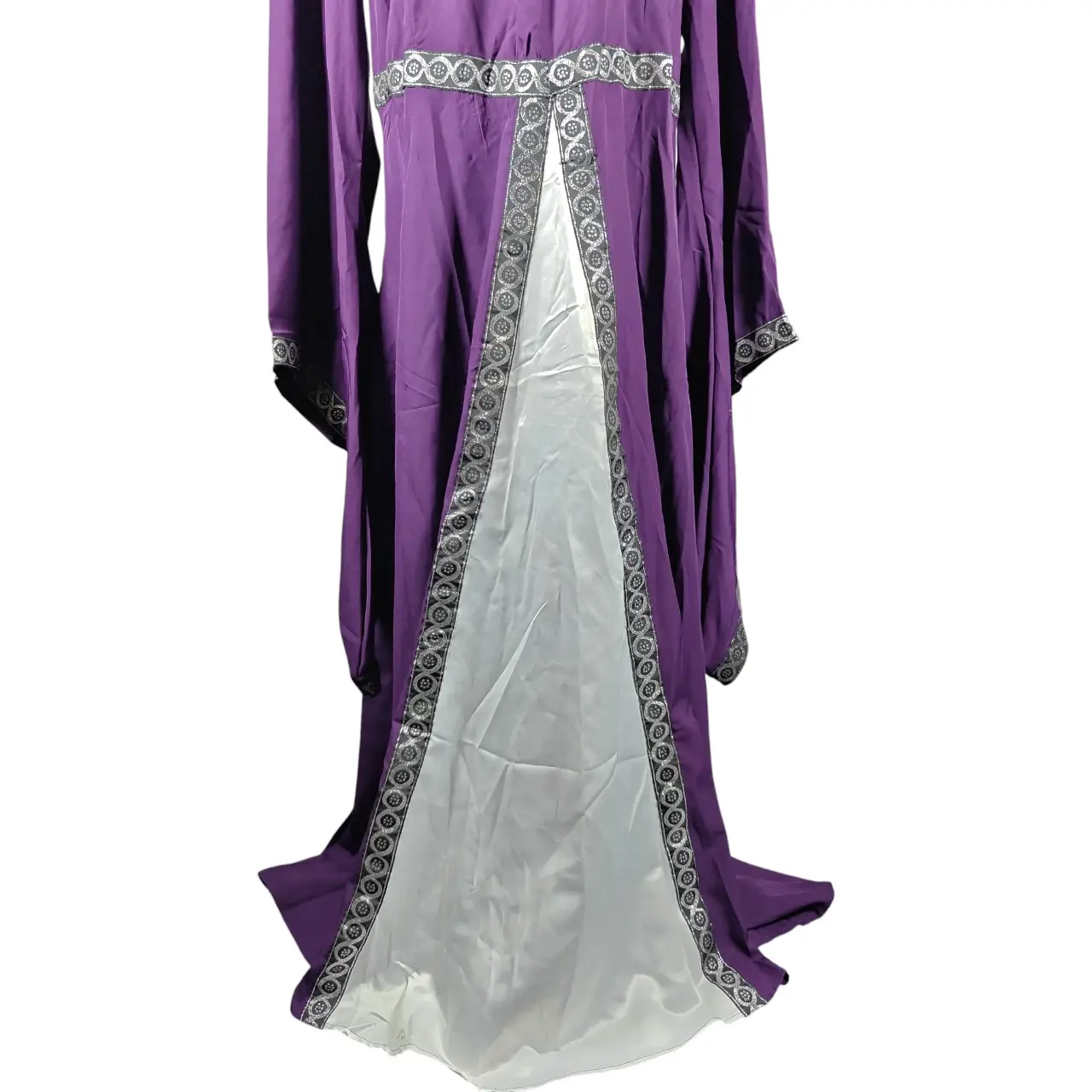 Renaissance Medieval Costume Dress Purple Bell Sleeve Corset Gown Size 2XL thumbnail 5