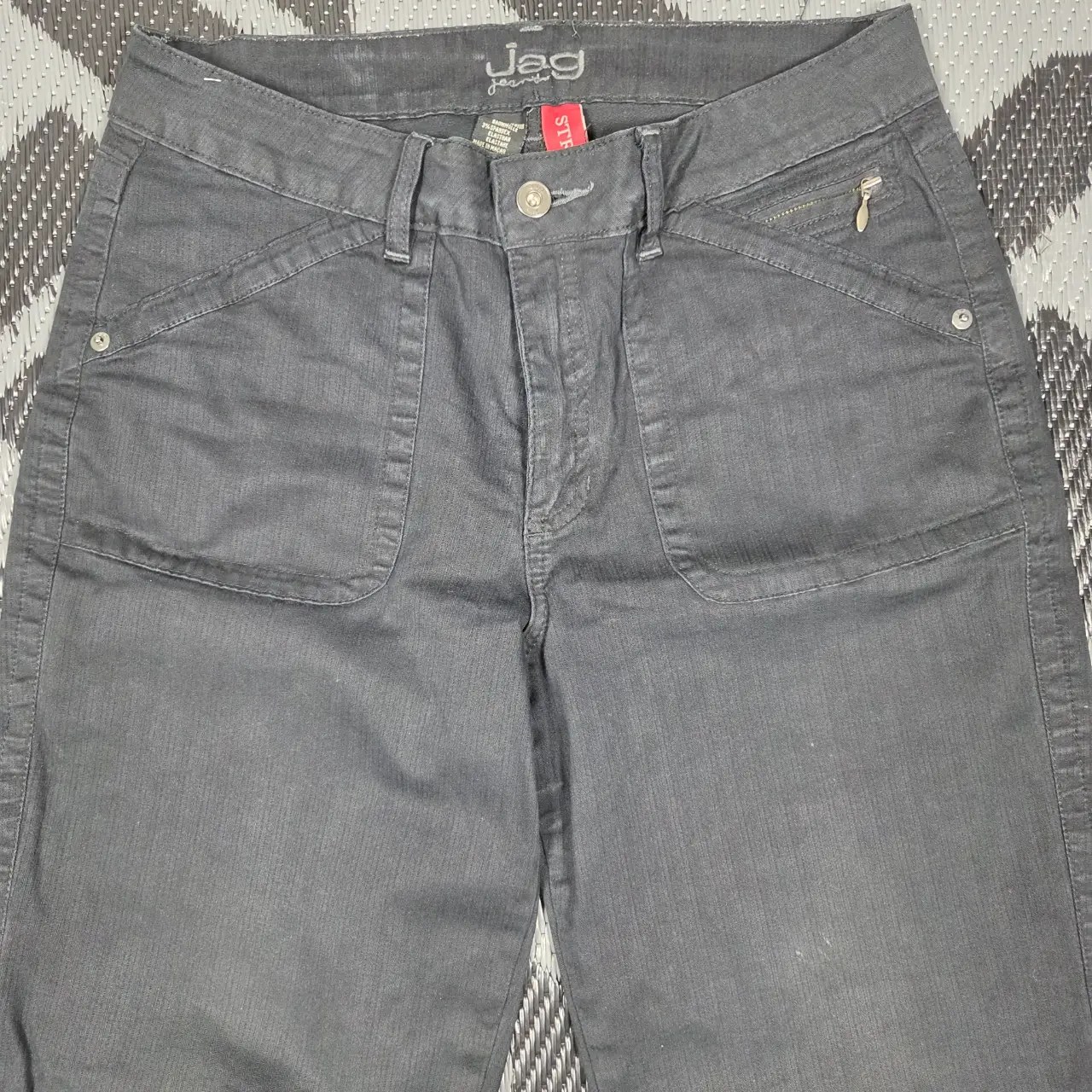 Jag Jeans Women's Black Stretch Bootcut Flap Pocket Pants Size 12 thumbnail 3