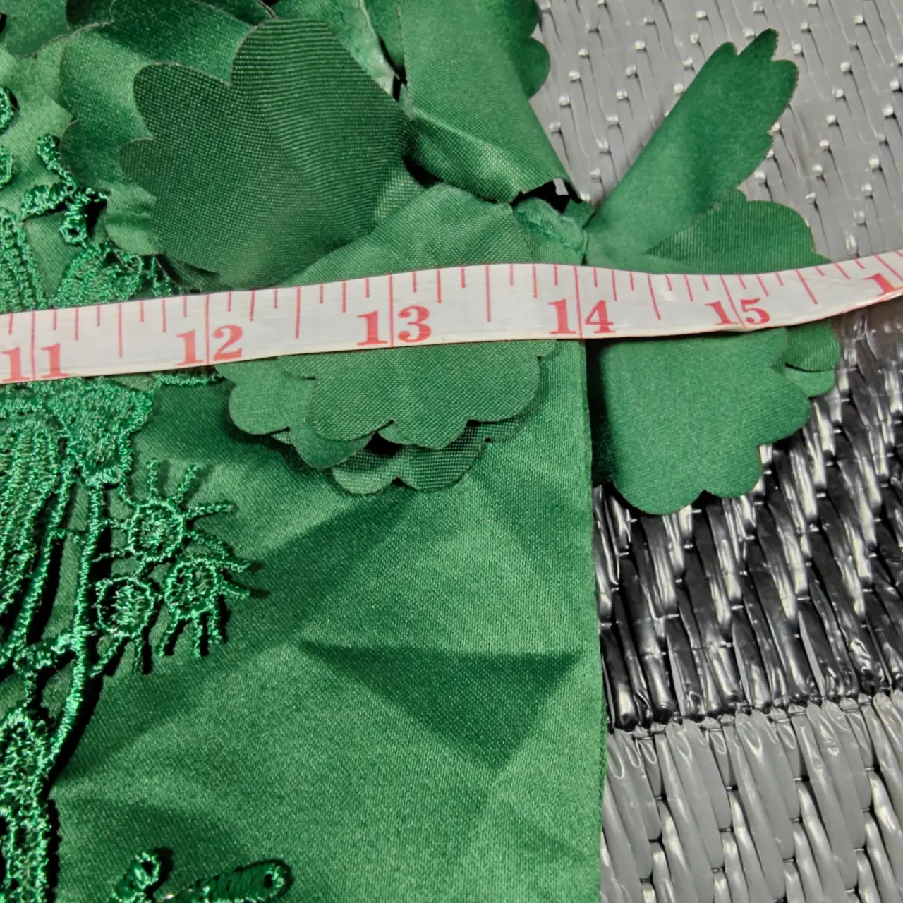 Trish Scully Bianca Gown Emerald Green Floral Tulle Dress Size 10 thumbnail 8