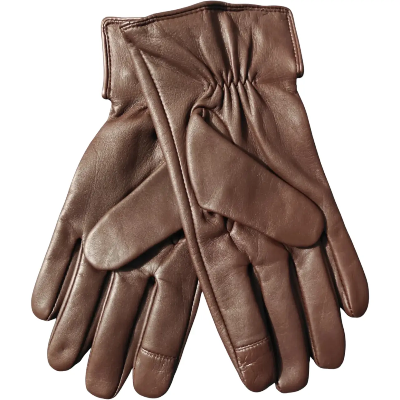 Lauren Ralph Lauren Women's Leather Touchscreen Gloves Brown Size XL NWT thumbnail 2