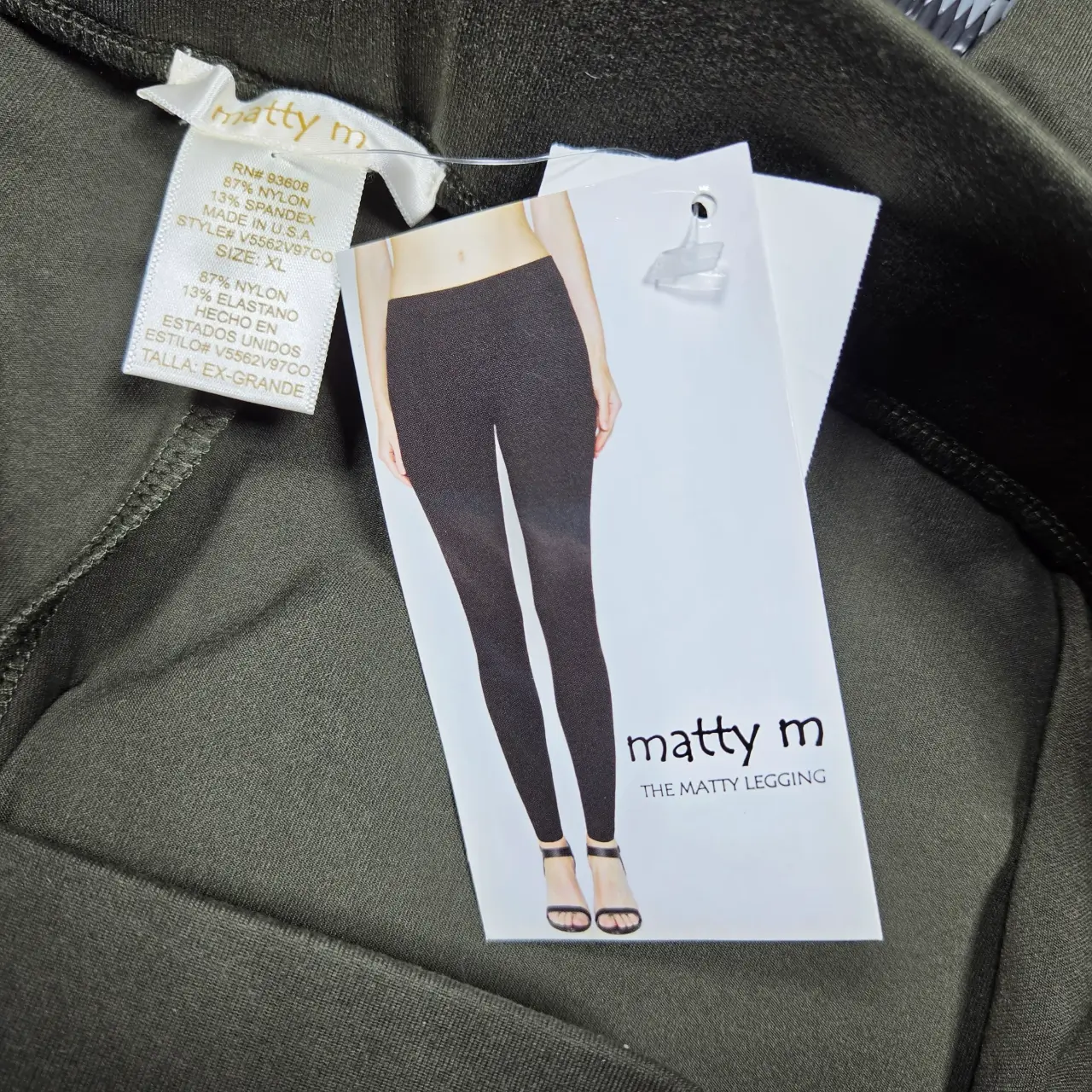 Matty M The Matty Legging Women's XL Dark Olive Pull-On Pants NWT thumbnail 4