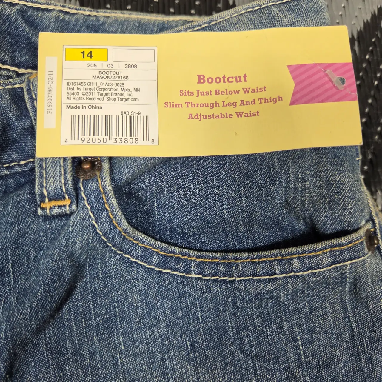Cherokee Girls Size 14 Bootcut Jeans Adjustable Waist Stretch Denim NWT thumbnail 5