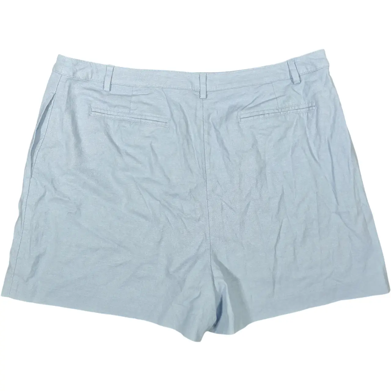 Open Edit Women's Light Blue Linen Blend Pleated Tailored Shorts Size 16 thumbnail 2