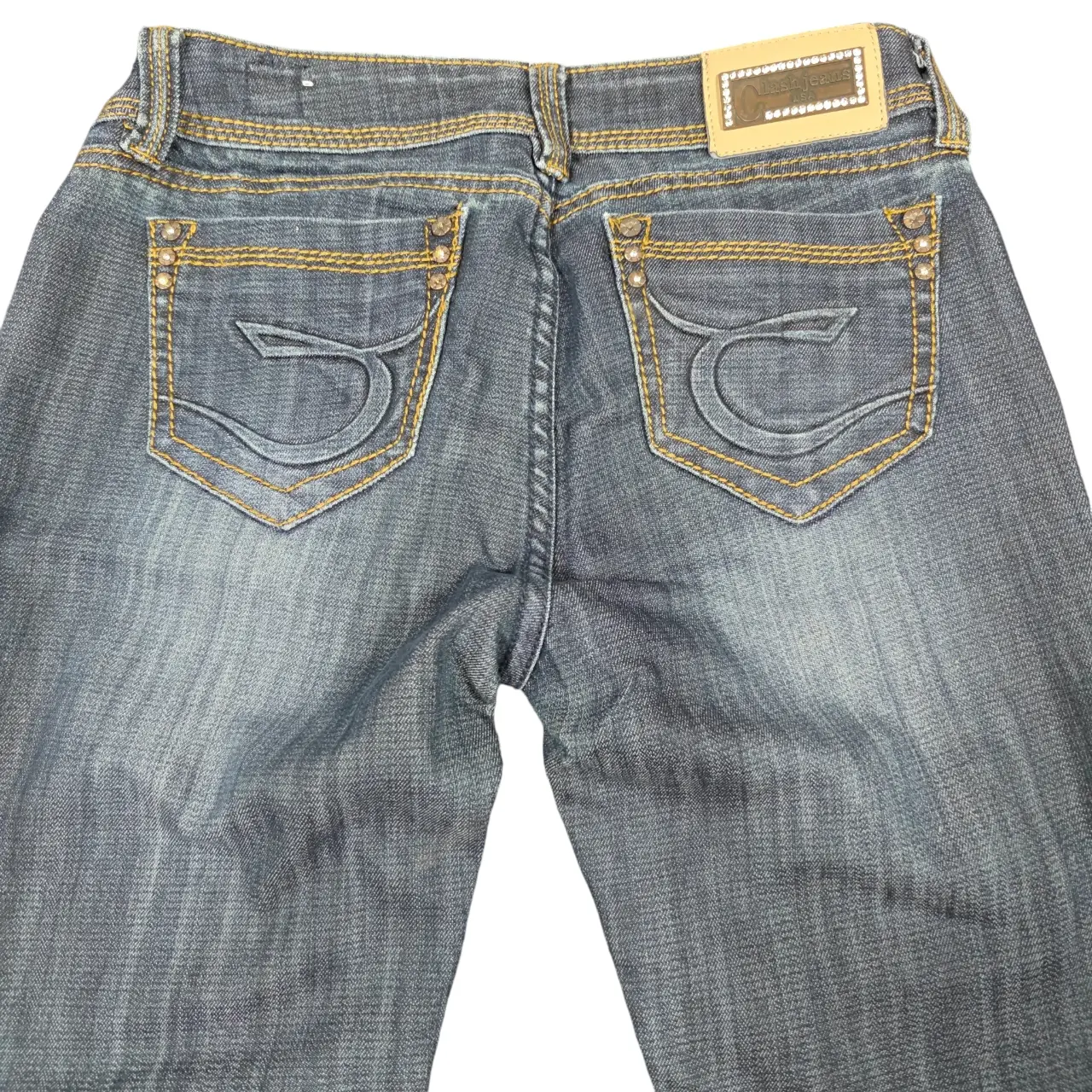 Clash Jeans USA Women's Size 5 Embellished Pocket Bootcut Jeans Dark Wash thumbnail 5