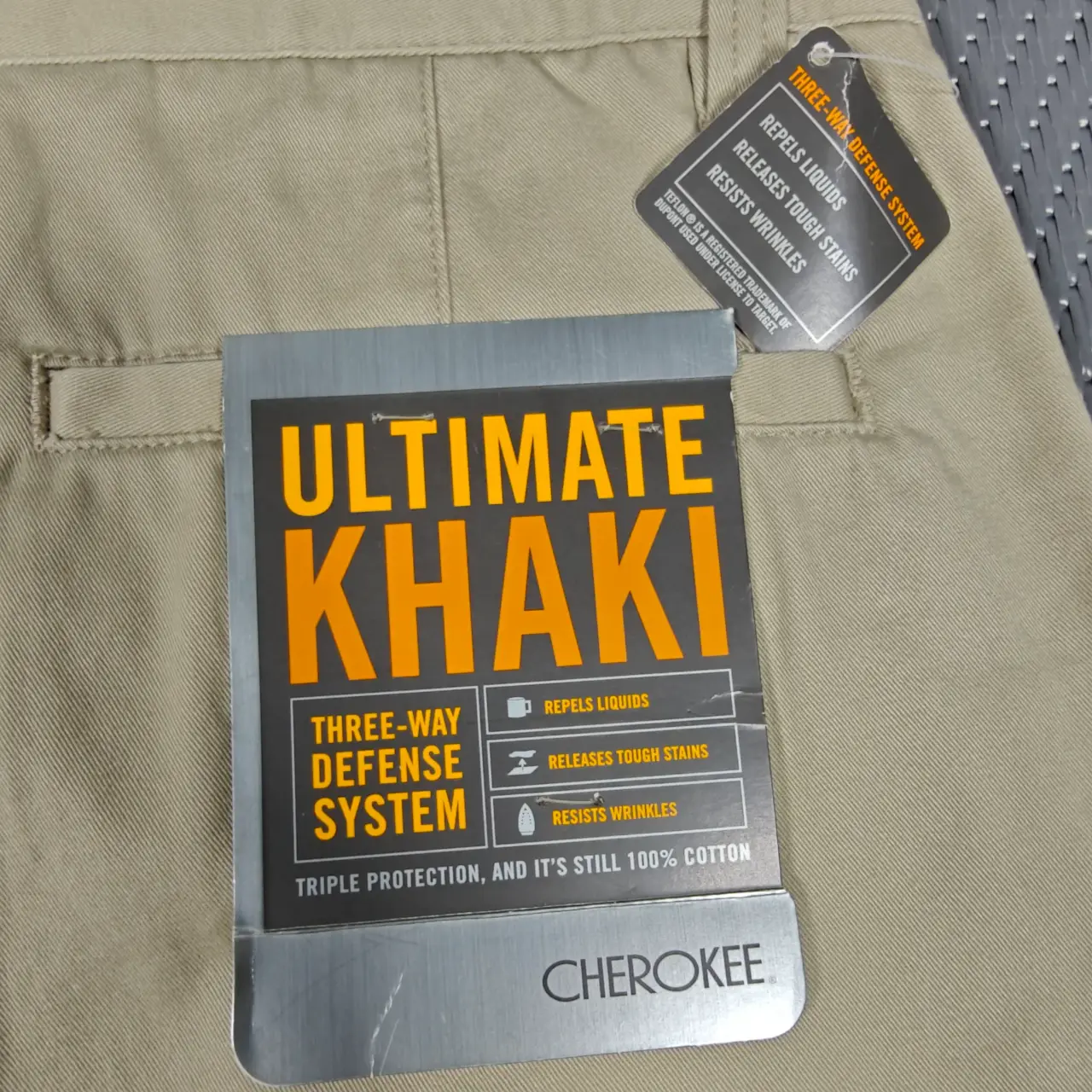 Cherokee Ultimate Khaki Pleated Front Chino Pants Beige 32x30 NWT thumbnail 5