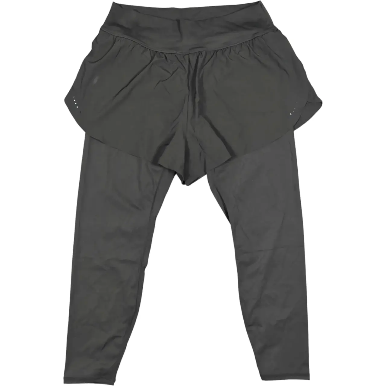 Halara High Waisted 2-in-1 Flowy Shorts Leggings Black Size XL NWT
