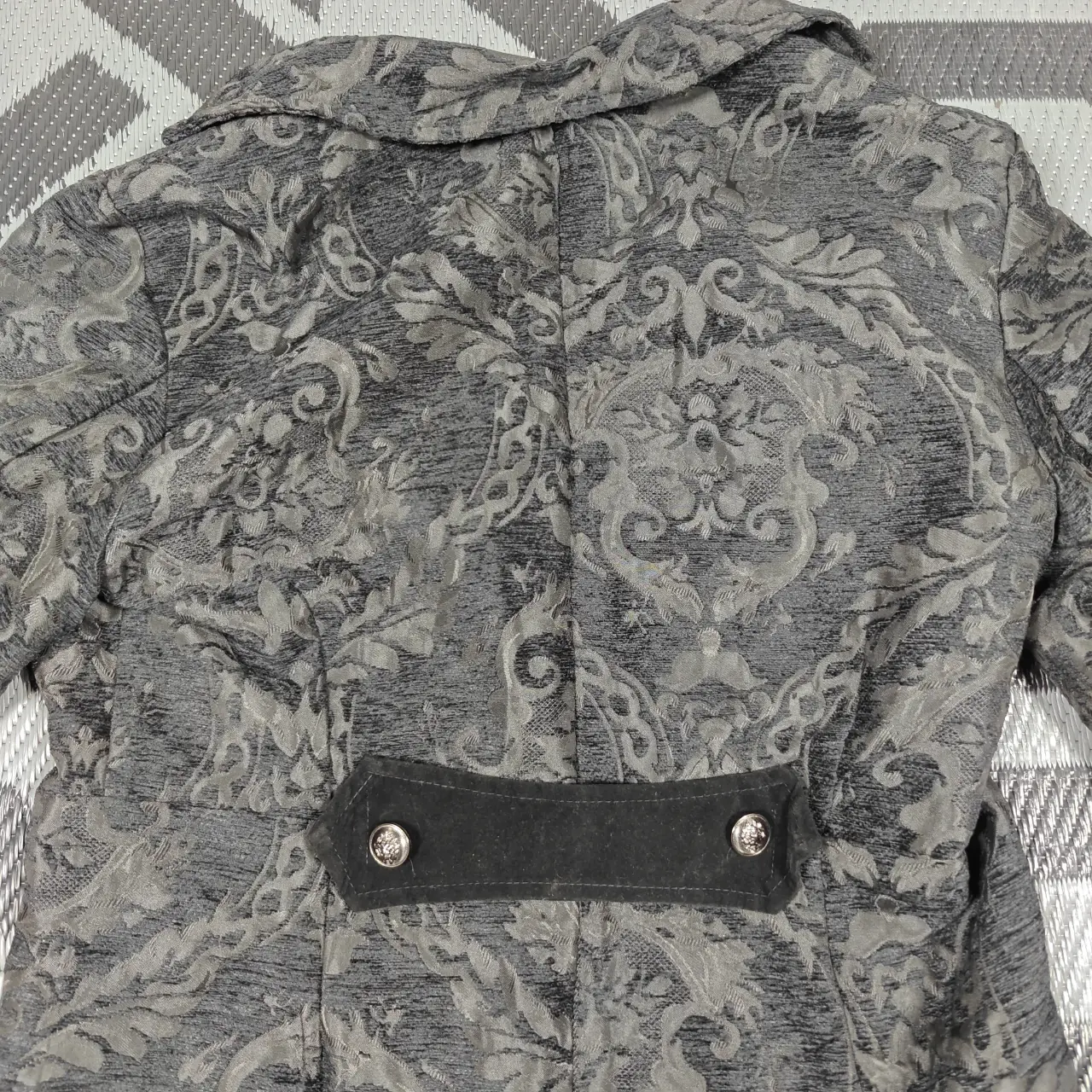 Gothic Steampunk Brocade Tailcoat Jacket Black Victorian Frock Coat thumbnail 4