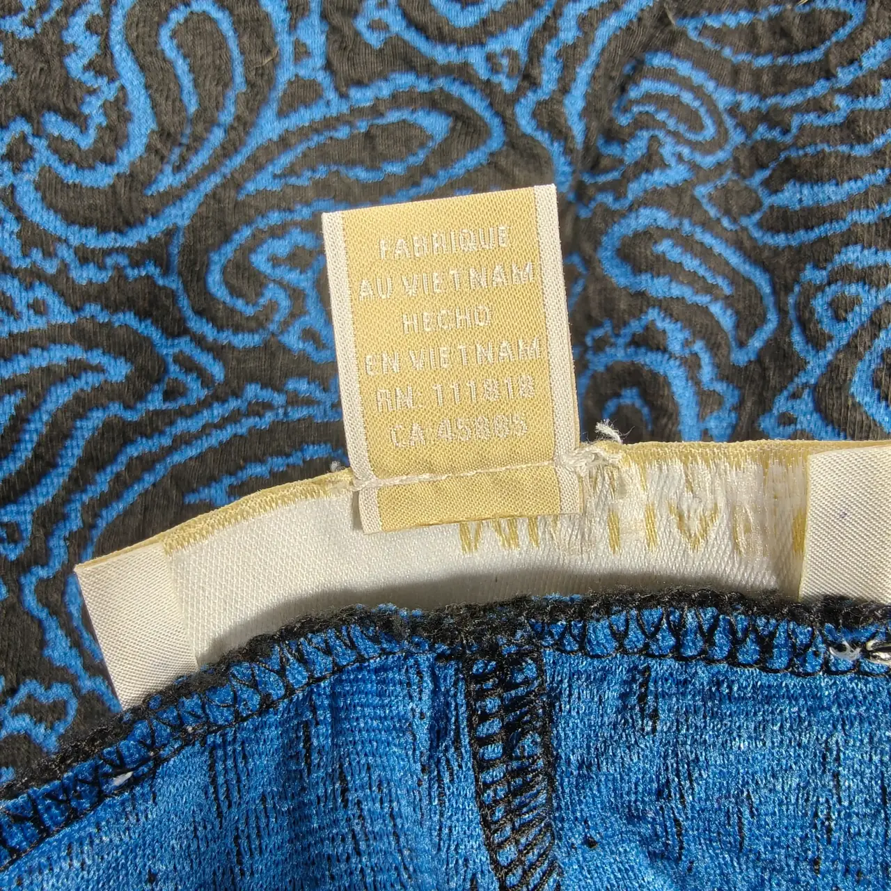 Michael Kors Blue & Black Paisley Textured Knit Ankle Pants XL thumbnail 7