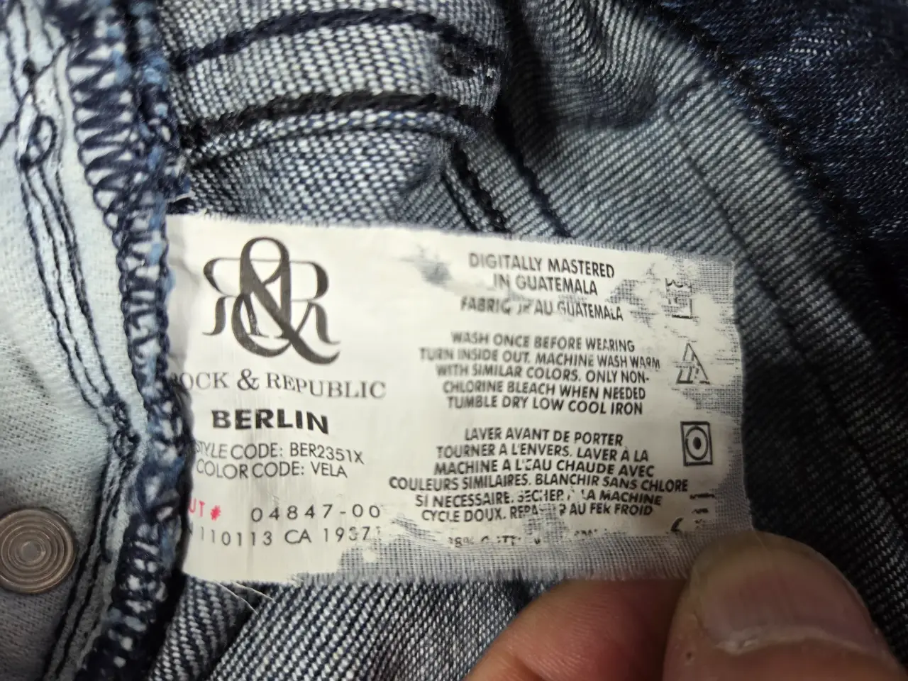 Rock & Republic Berlin Slim Straight Jeans Women's Size 26 Blue Denim thumbnail 6