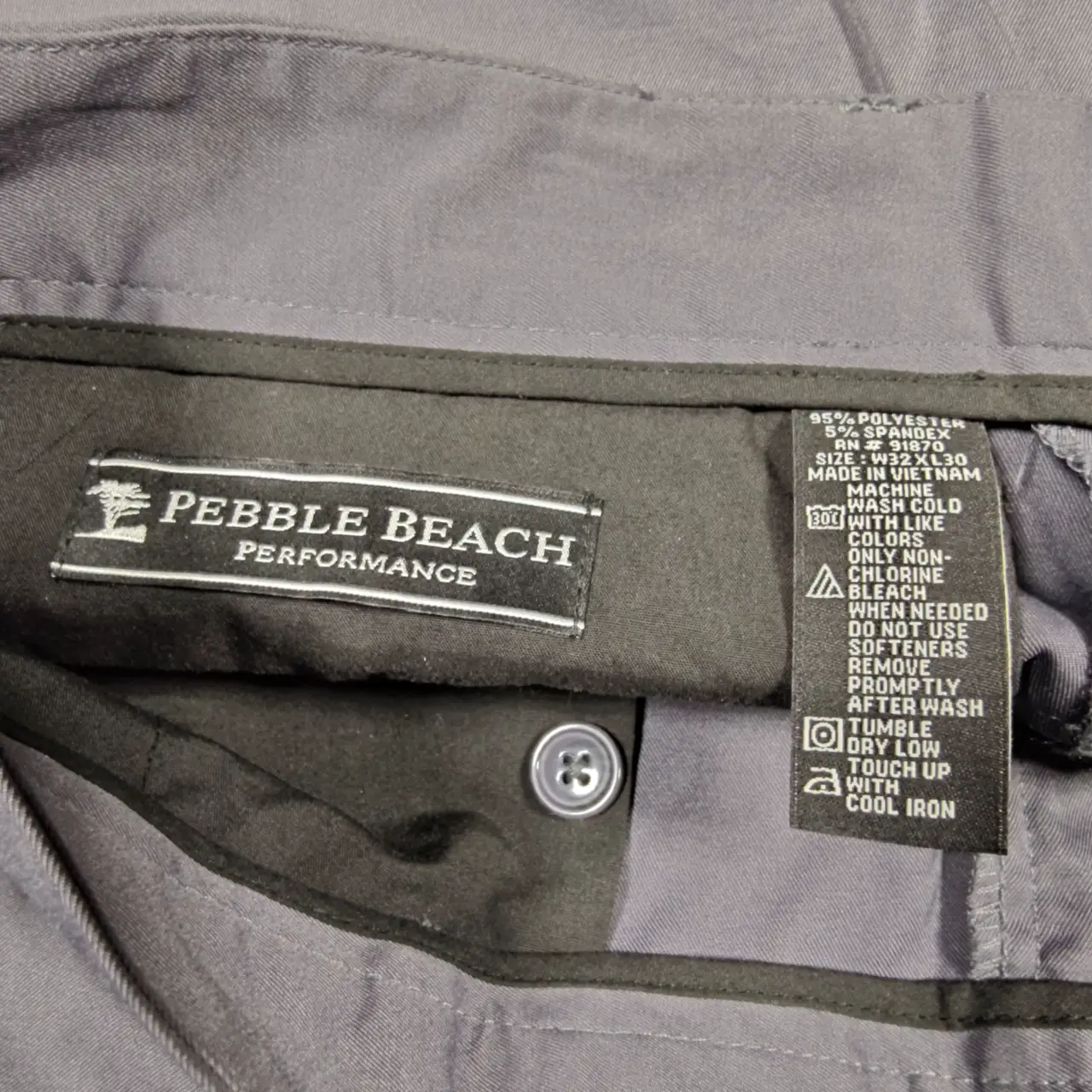 Pebble Beach Performance Men's Flat Front Golf Pants Gray Size 32x30 NWT thumbnail 5