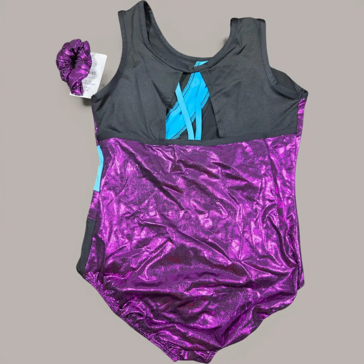 Danskin Now Girls XL Purple Gymnastics Dance Leotard & Scrunchie NWT thumbnail 2