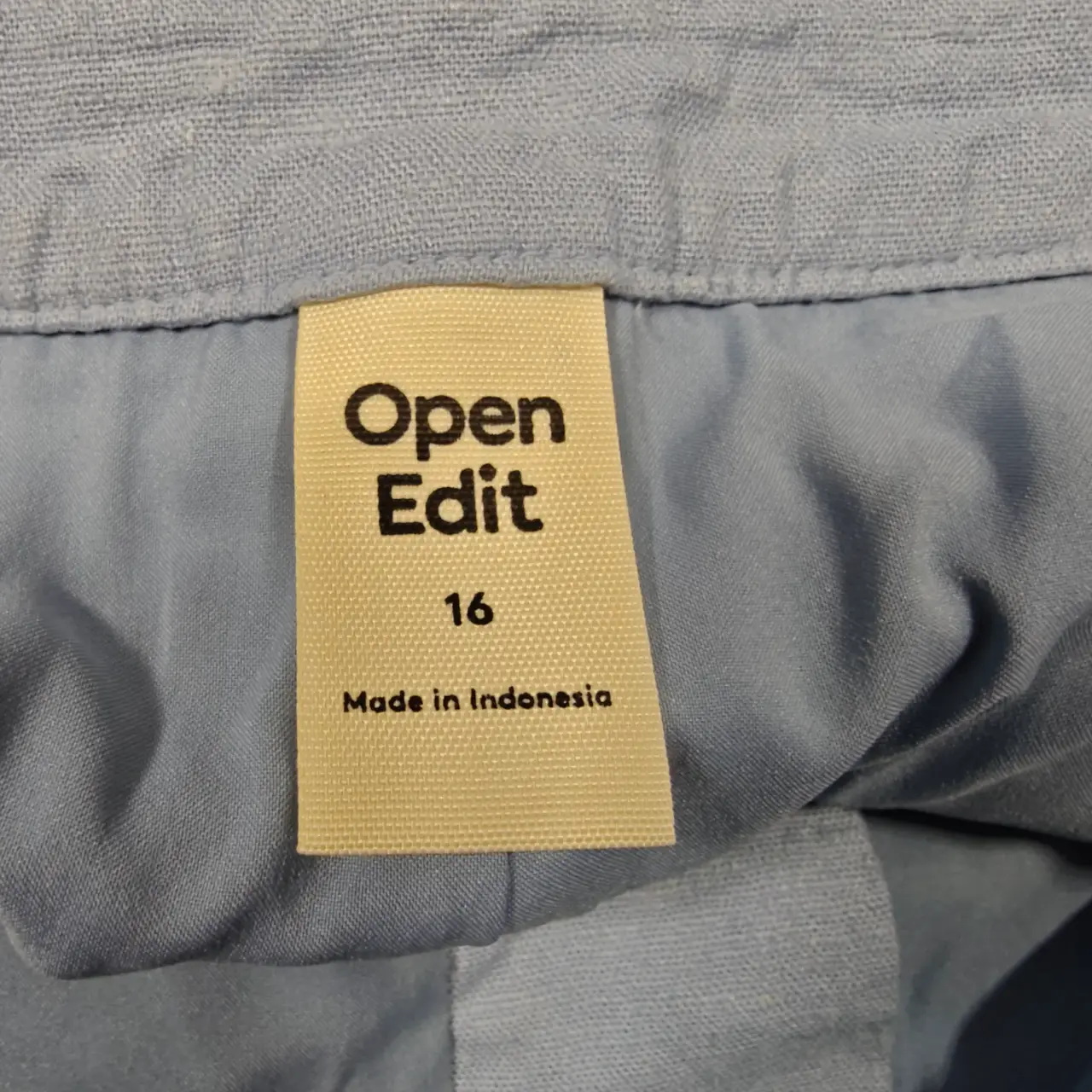 Open Edit Women's Light Blue Linen Blend Pleated Tailored Shorts Size 16 thumbnail 6
