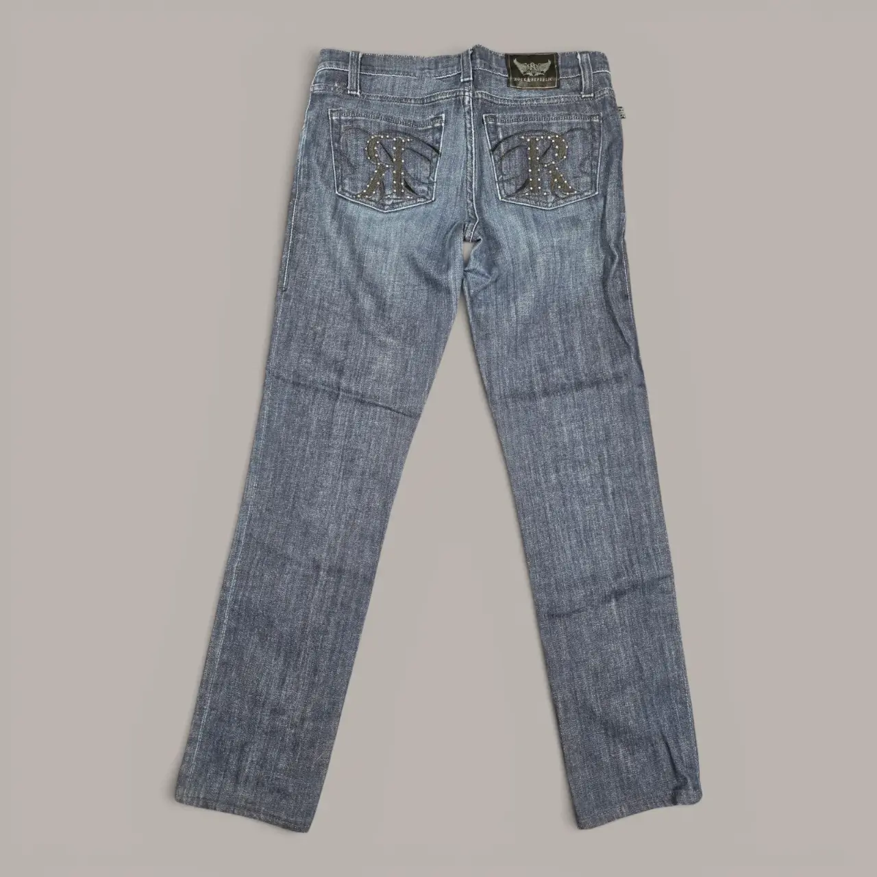 Rock & Republic Berlin Slim Straight Jeans Women's Size 26 Blue Denim thumbnail 2