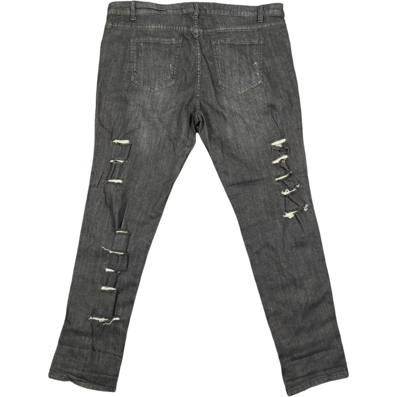 VIP Jeans Women's Size 19/20 Distressed Ripped Black Denim Jeans thumbnail 2