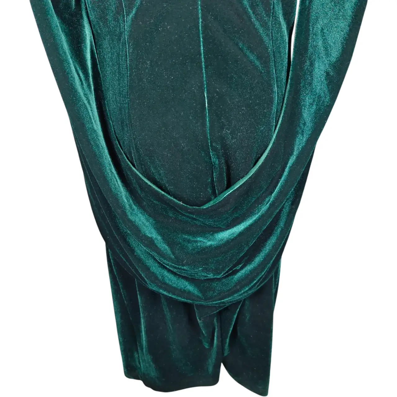 Betsy & Adam Women's Emerald Green Velvet Drape Back Sheath Dress Size 14 NWT thumbnail 5