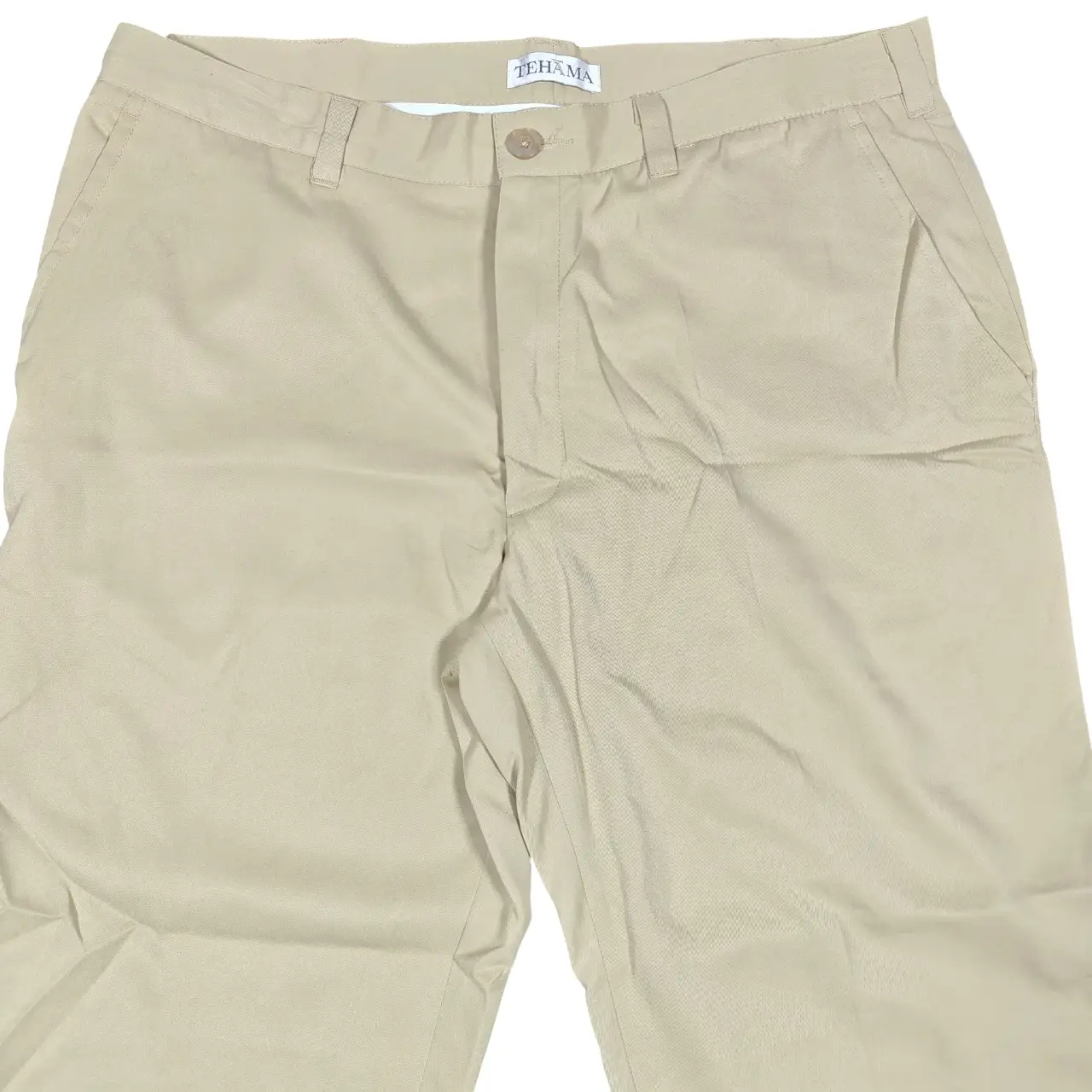 Tehama Men's Khaki Tan Golf Chino Pants W34 L30 Flat Front thumbnail 3