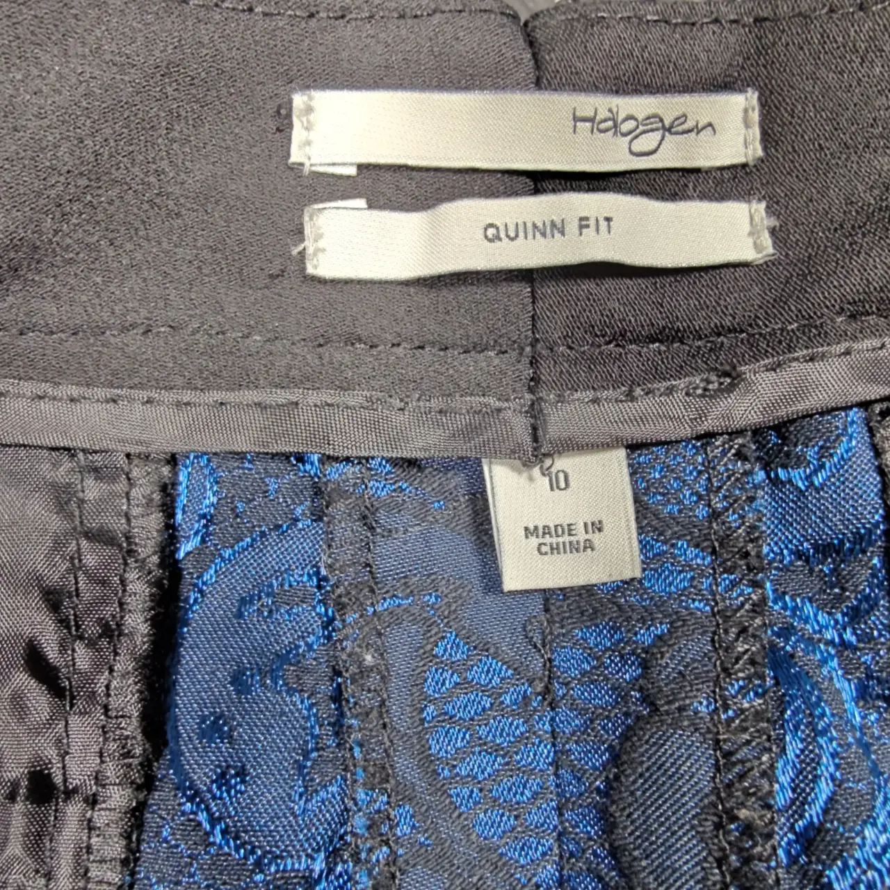 Halogen Quinn Fit Floral Jacquard Ankle Pants Blue Black Size 10 thumbnail 8